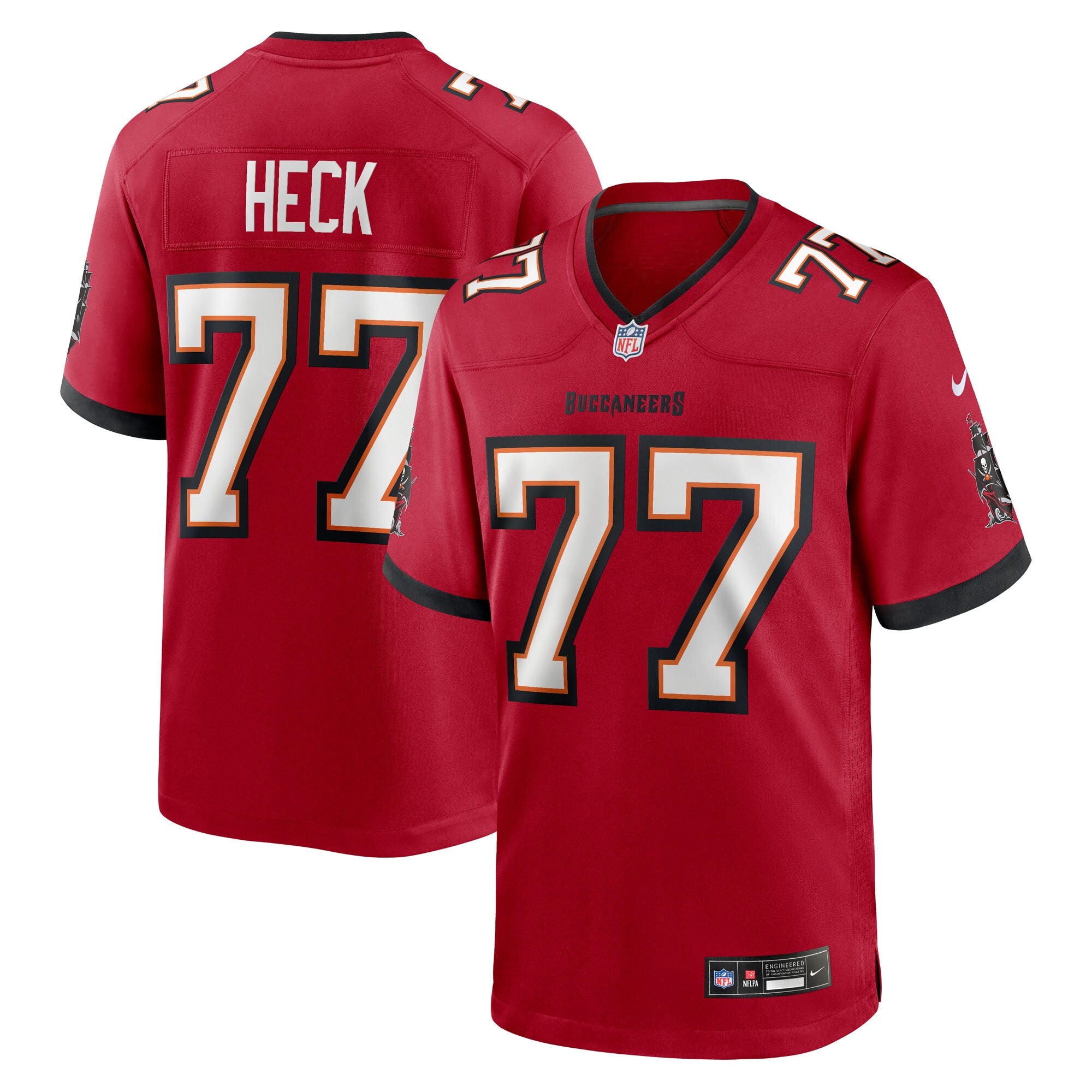 Charlie Heck Tampa Bay Buccaneers Nike Team Game Jersey -  Red