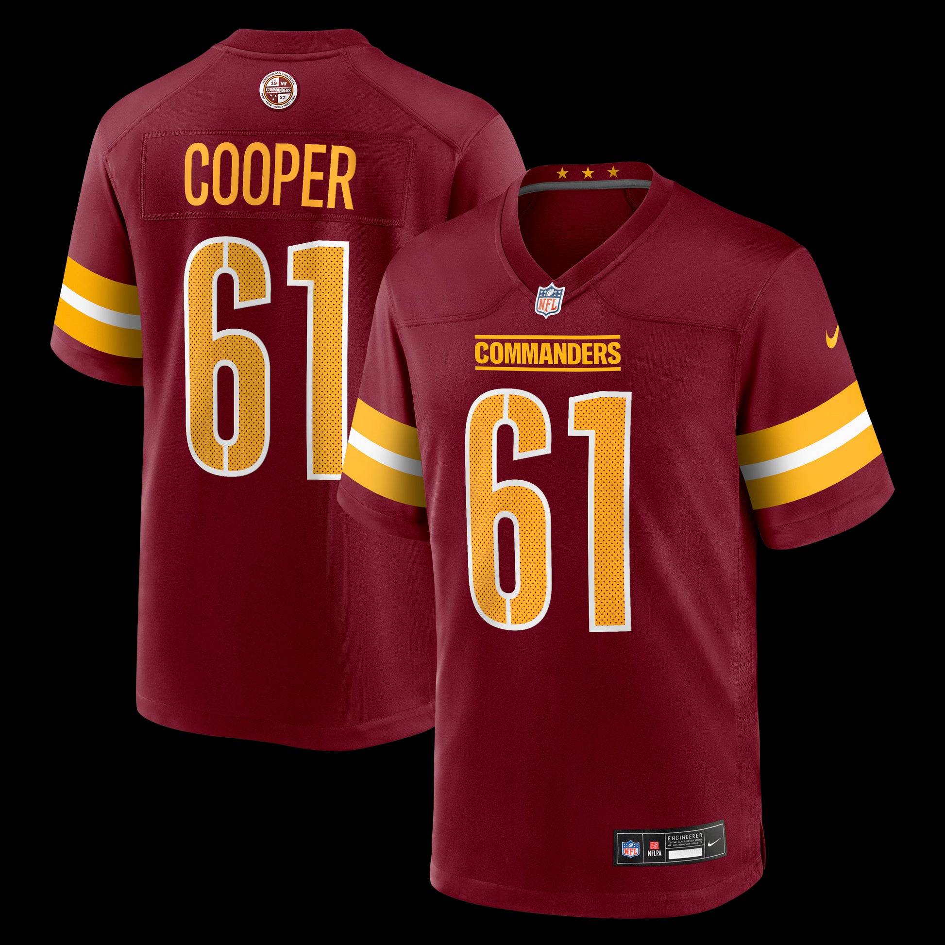Tyler Cooper Washington Commanders Nike Team Game Jersey -  Burgundy