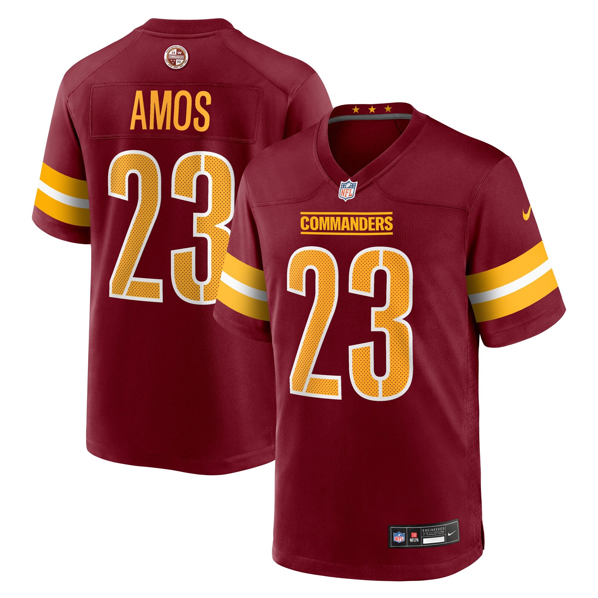 Trey Amos Washington Commanders Nike Team Game Jersey -  Burgundy