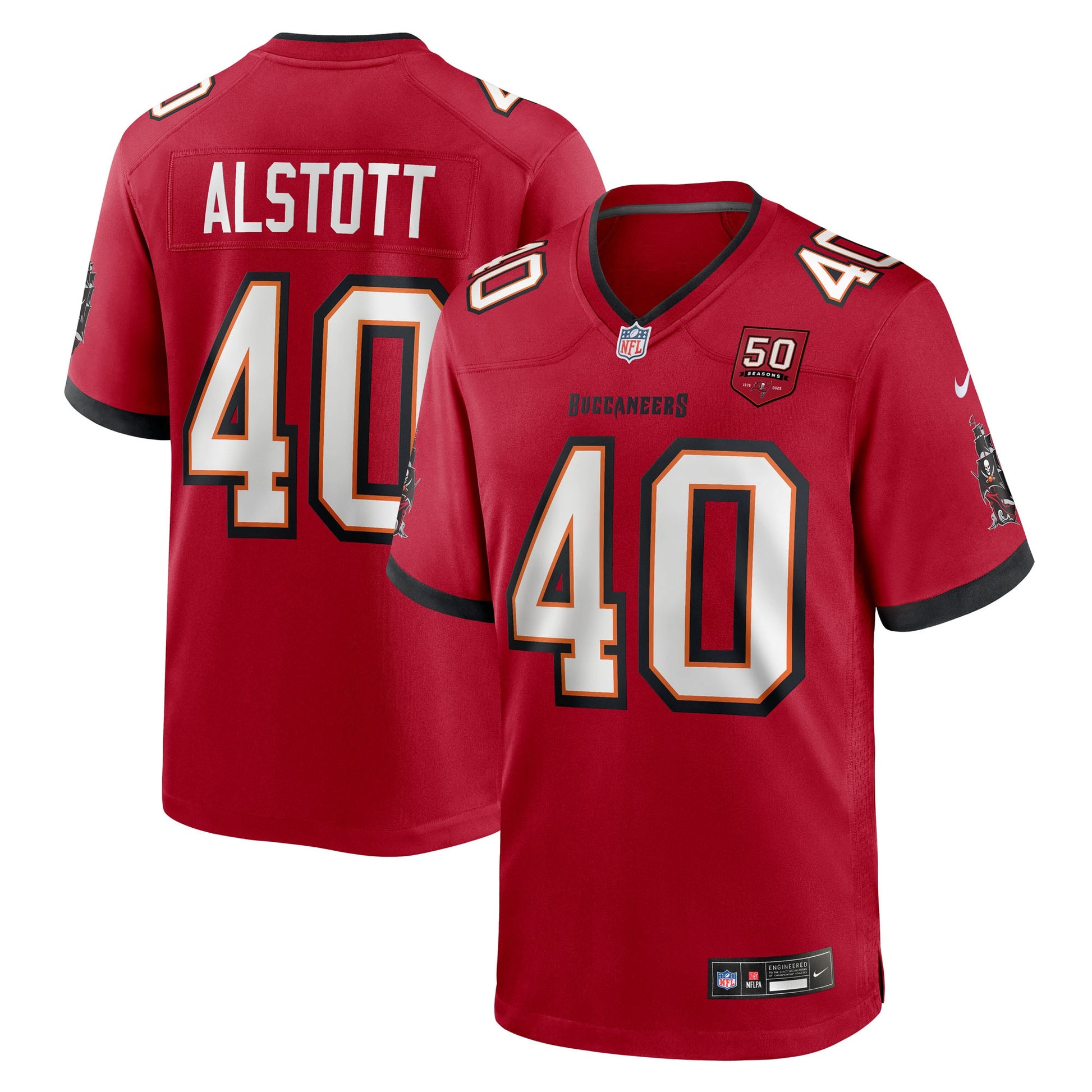 Mike Alstott Tampa Bay Buccaneers Nike 50th Season Team Game Jersey - Red