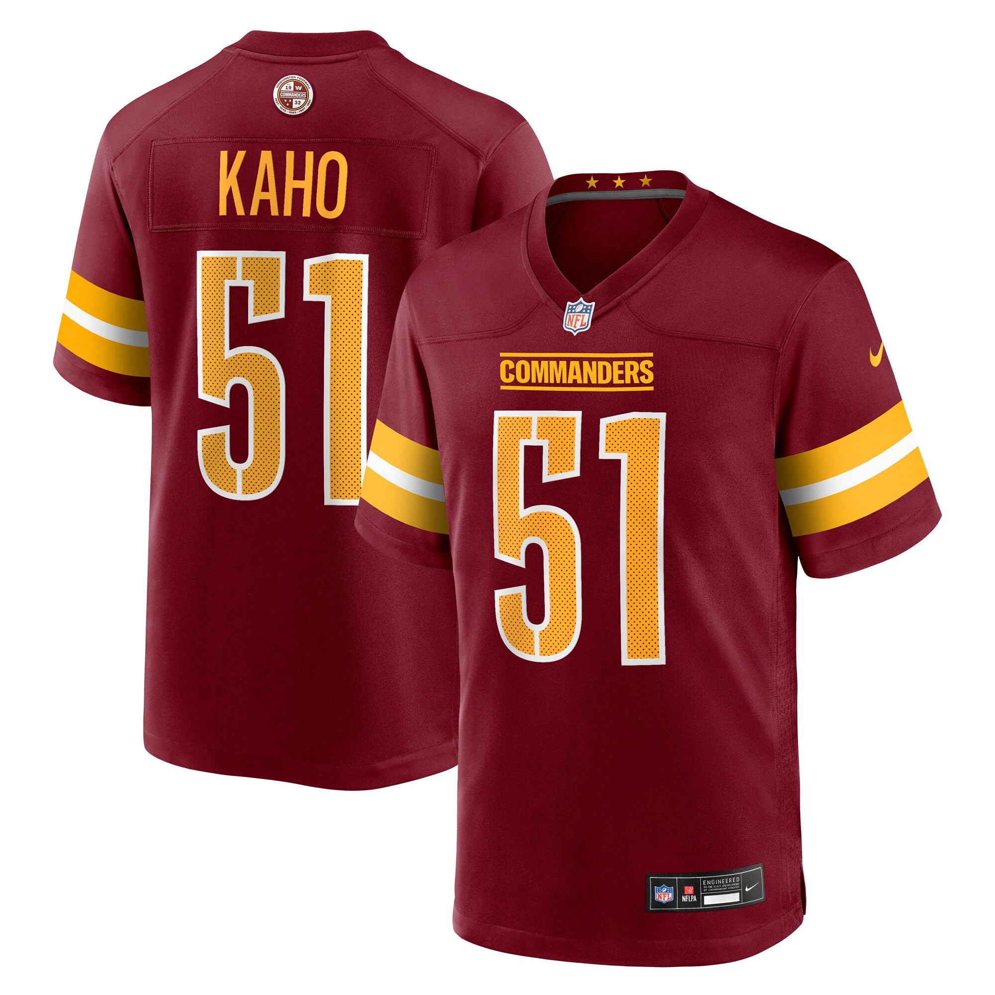 Ale Kaho Washington Commanders Nike Team Game Jersey -  Burgundy