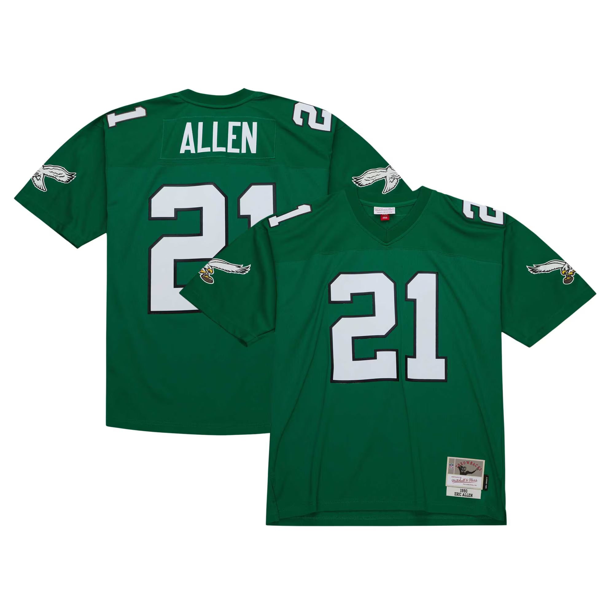 Eric Allen Philadelphia Eagles Mitchell &amp; Ness Legacy Replica Jersey - Kelly Green