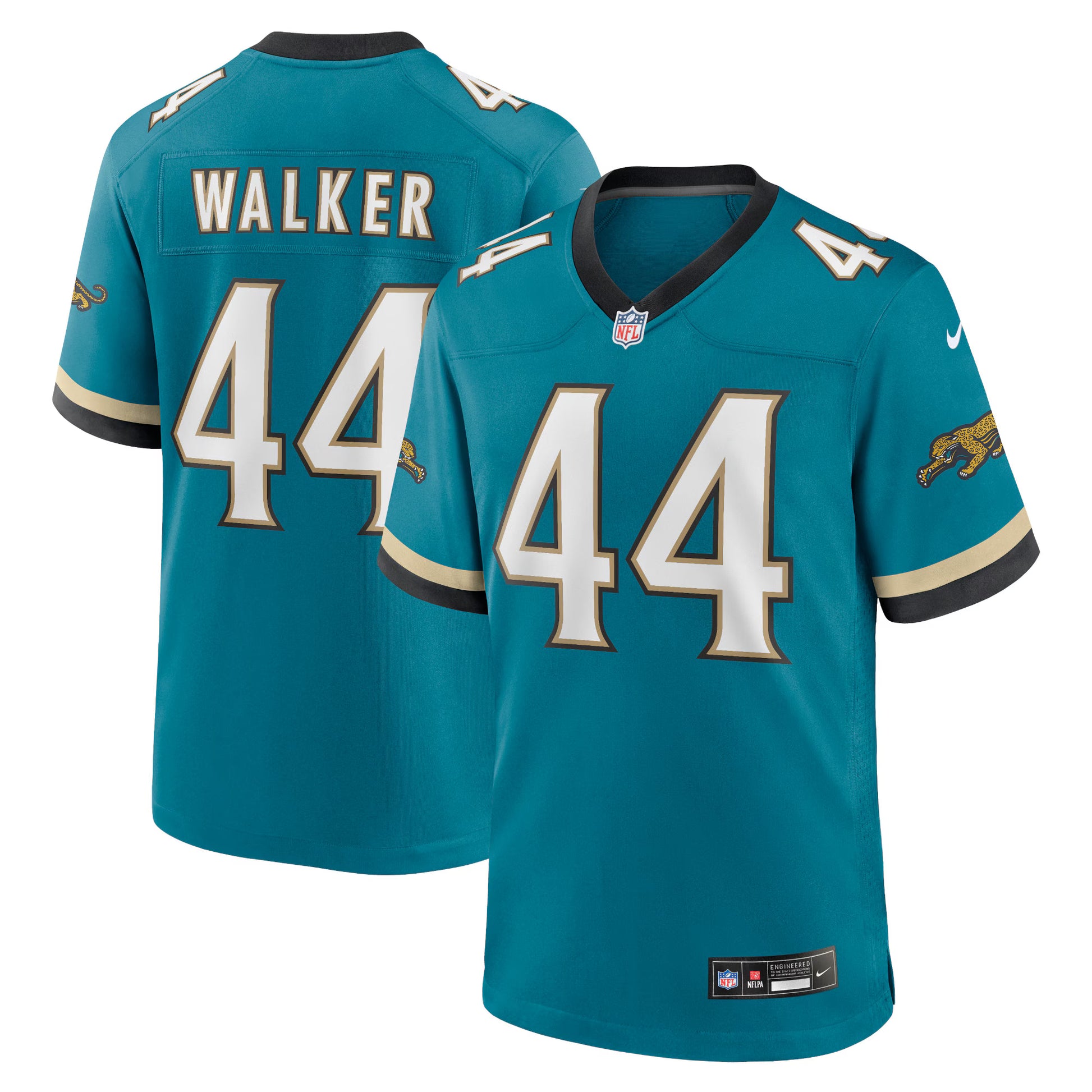 Travon Walker Jacksonville Jaguars Nike Prowler Throwback Player Game Jersey - Teal