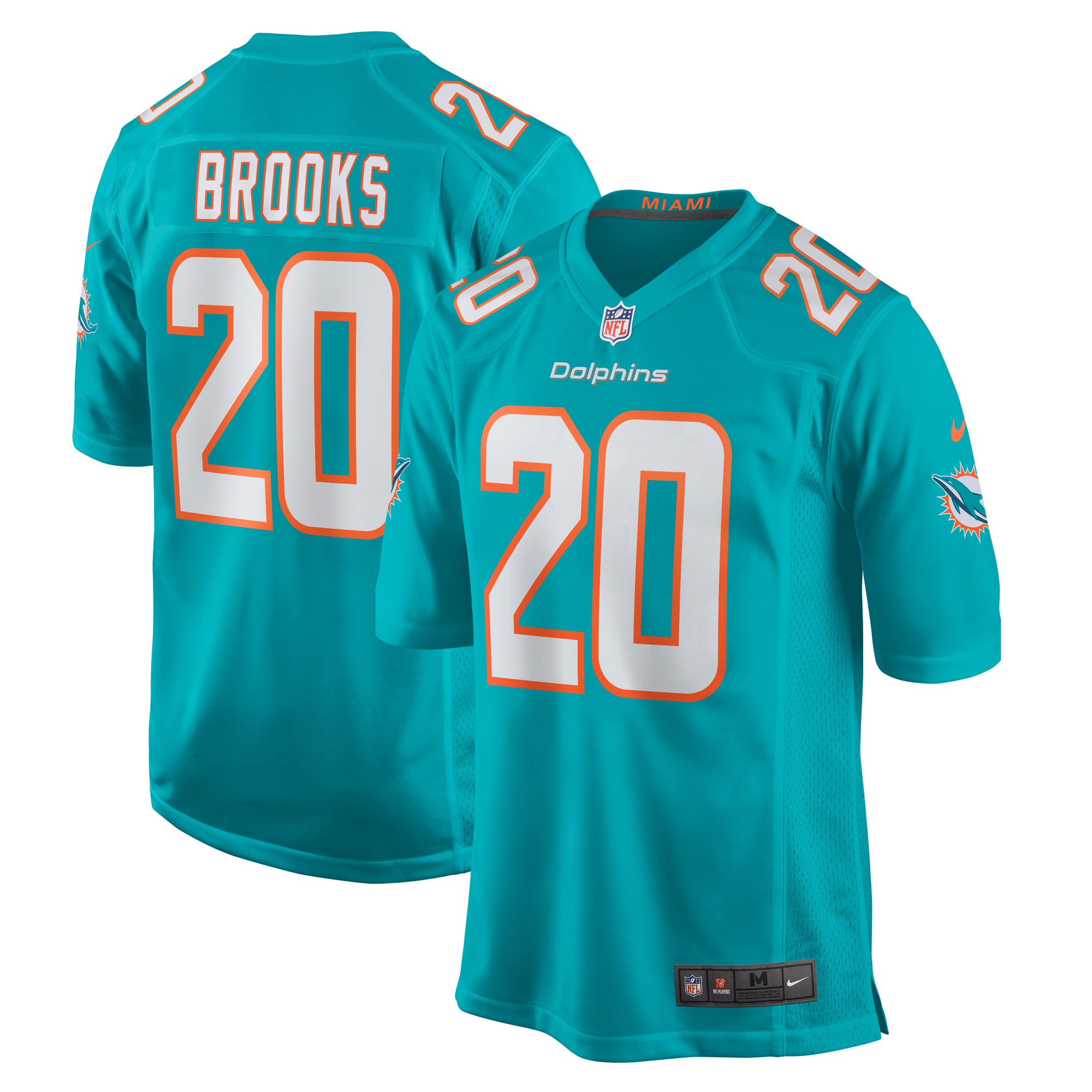 Jordyn Brooks Miami Dolphins Nike  Game Jersey -  Aqua