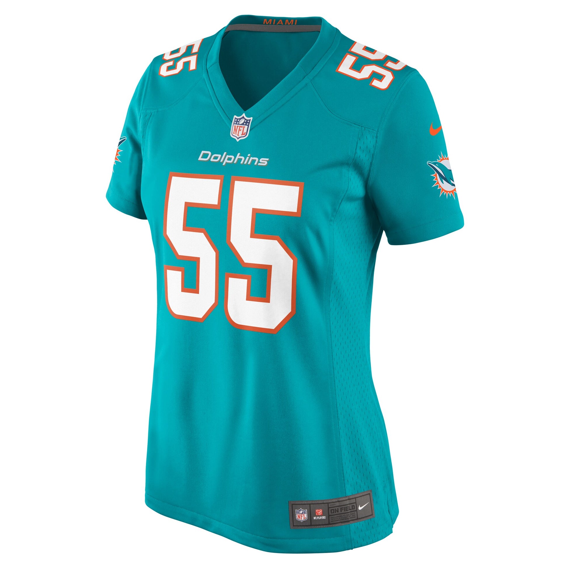 Aaron Brewer Miami Dolphins Nike Women's  Game Jersey -  Aqua