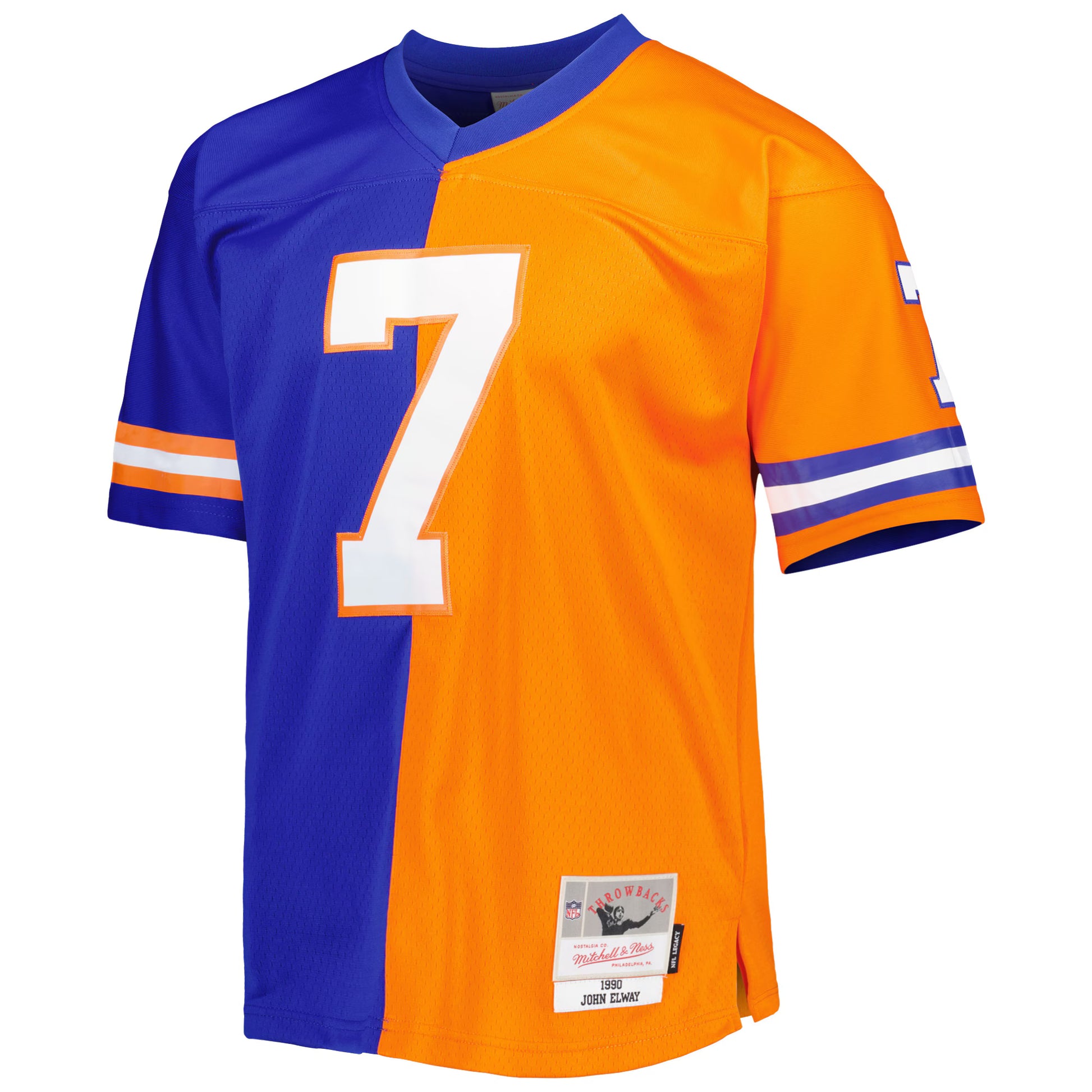 John Elway Denver Broncos Mitchell &amp; Ness 1990 Split Legacy Replica Jersey - Royal/Orange