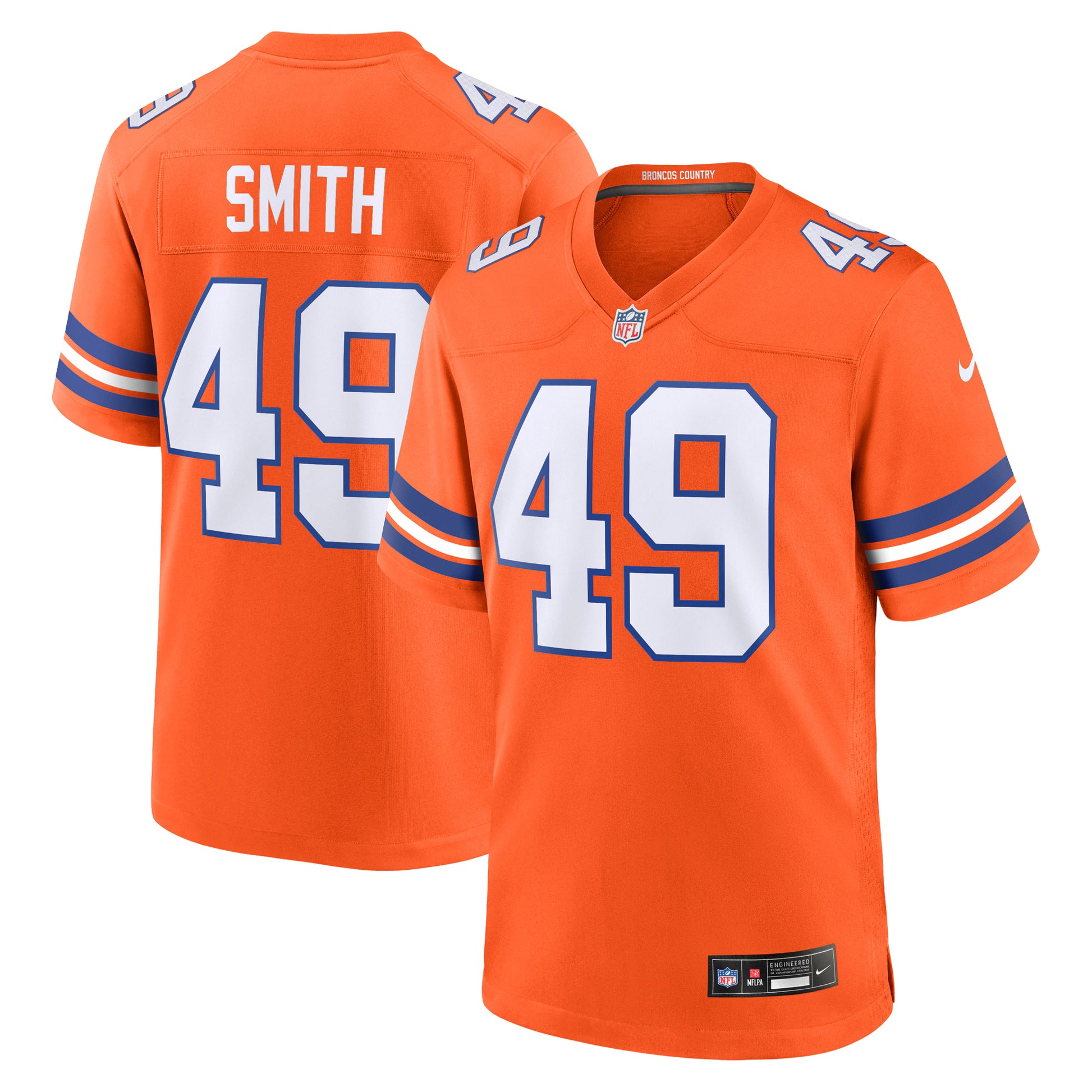 Dennis Smith Denver Broncos Nike Retired Player Alternate Game Jersey - Orange