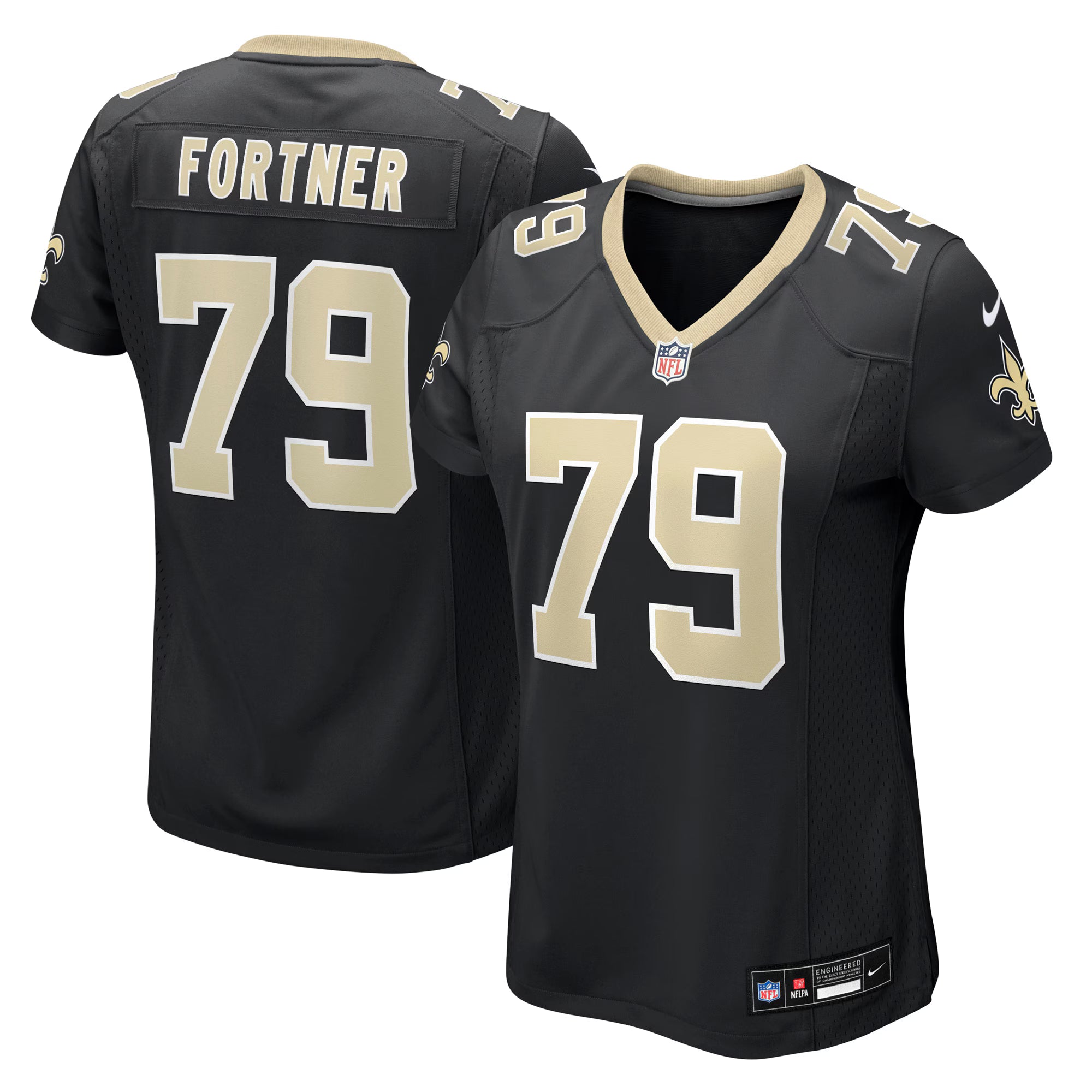 Luke Fortner New Orleans Saints Nike Women's Team Game Jersey -  Black