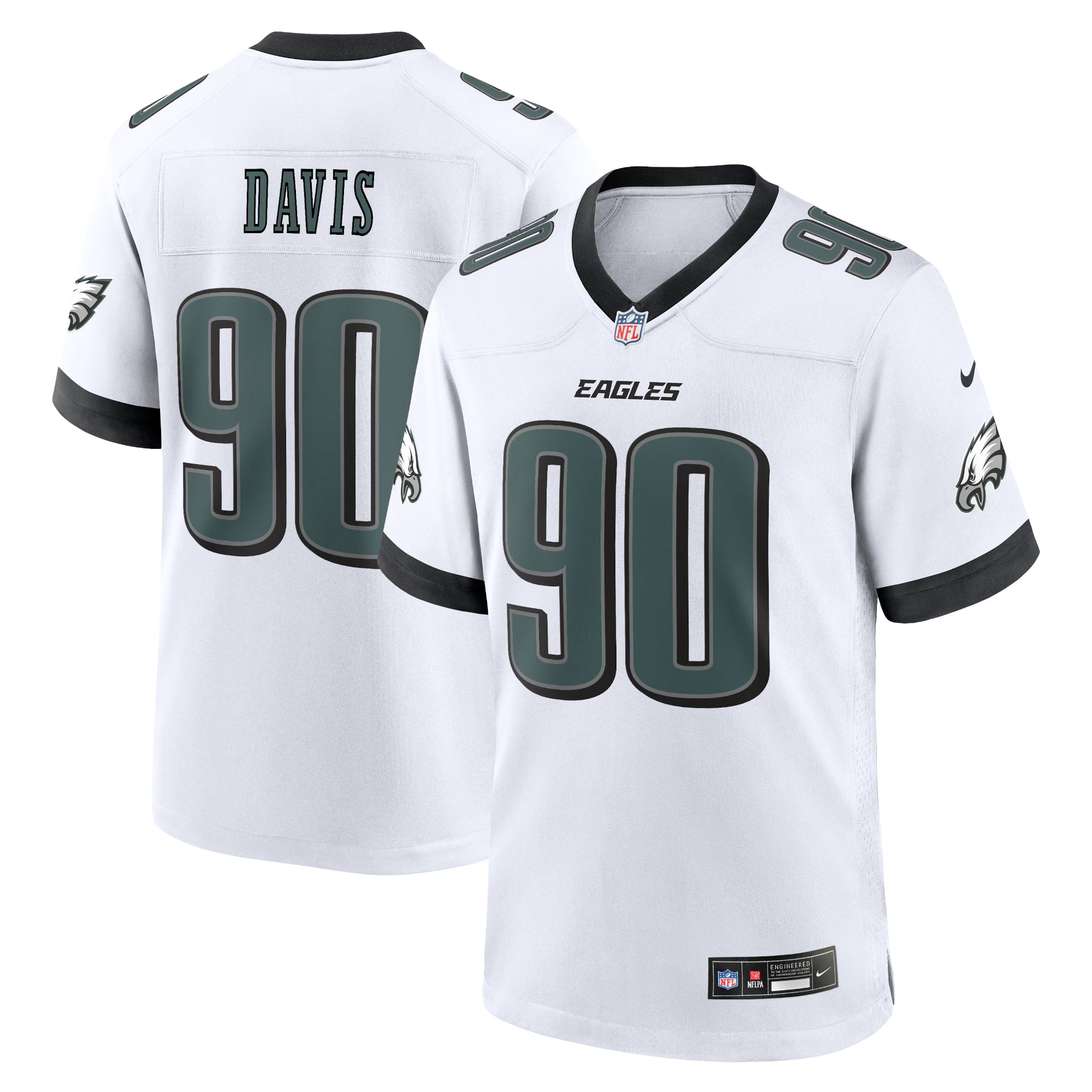 Jordan Davis Philadelphia Eagles Nike White Game Jersey - White