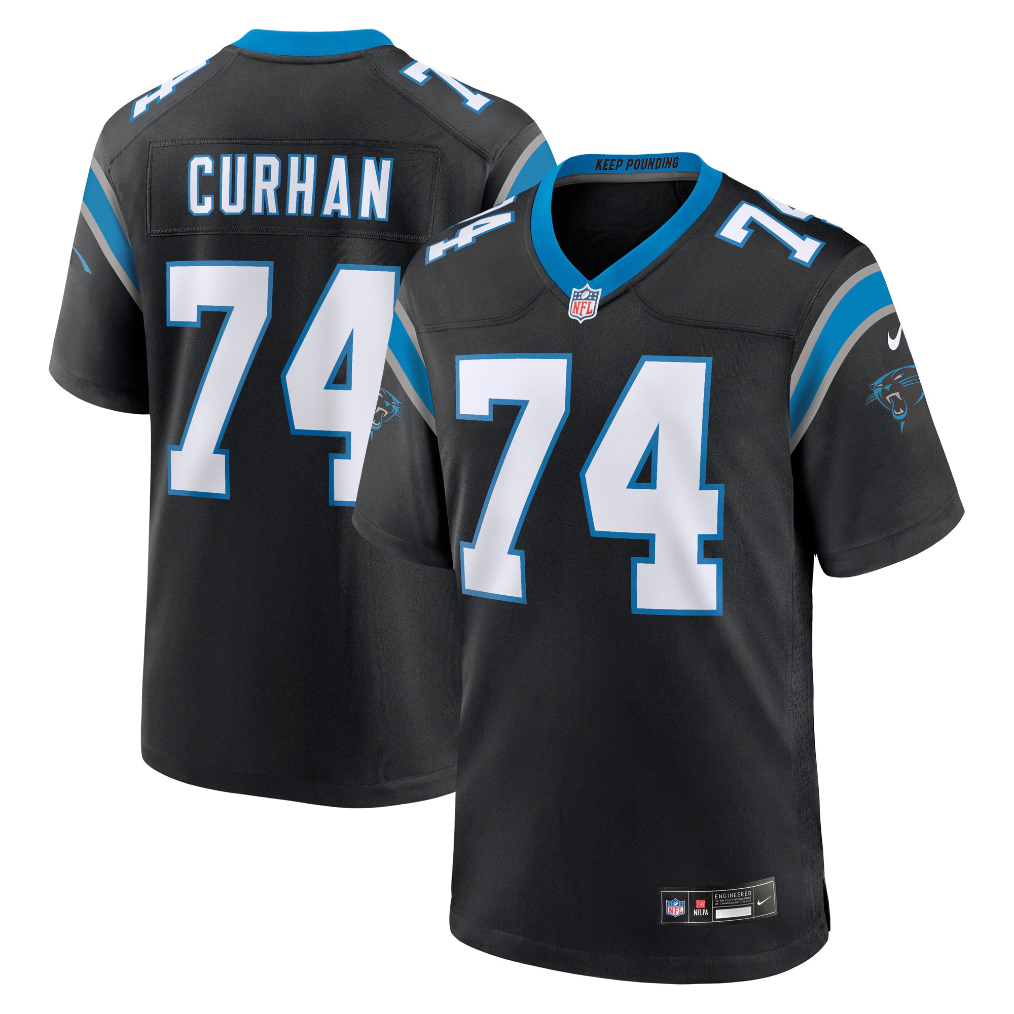 Jake Curhan Carolina Panthers Nike Team Game Jersey -  Black