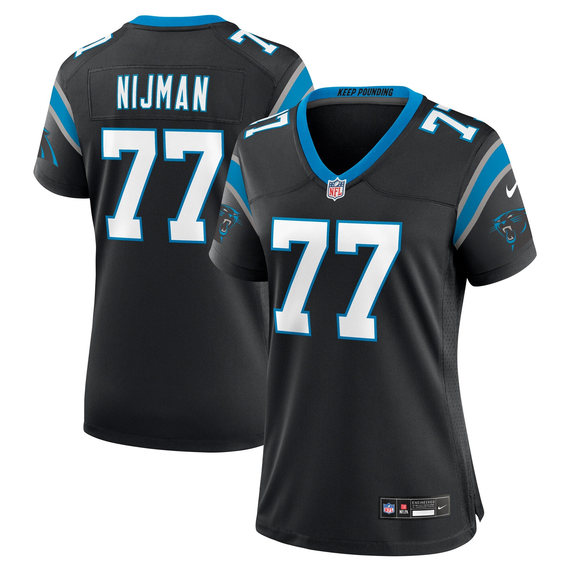 Yosh Nijman Carolina Panthers Nike Women's  Game Jersey -  Black
