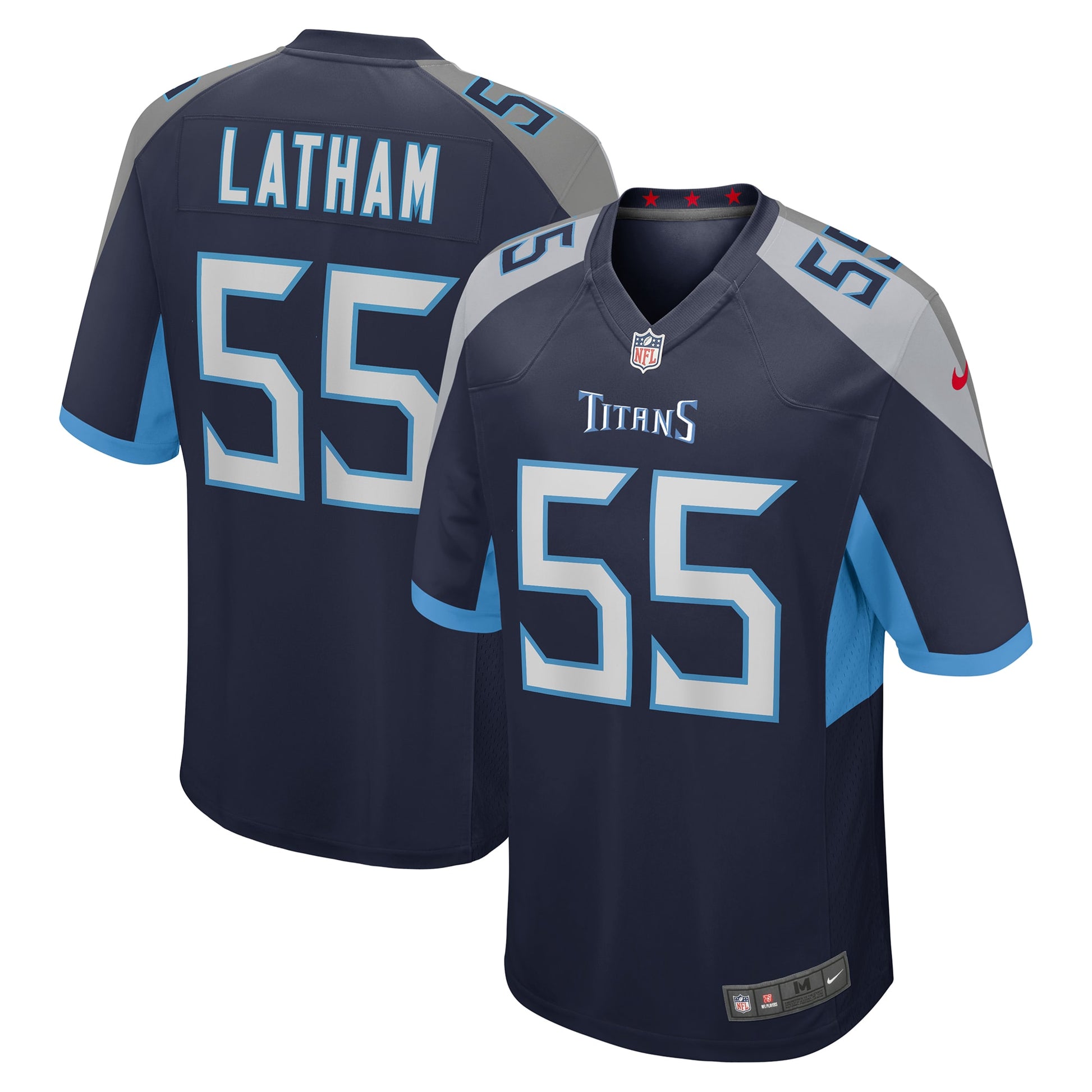 JC Latham Tennessee Titans Nike  Player Game Jersey - Navy