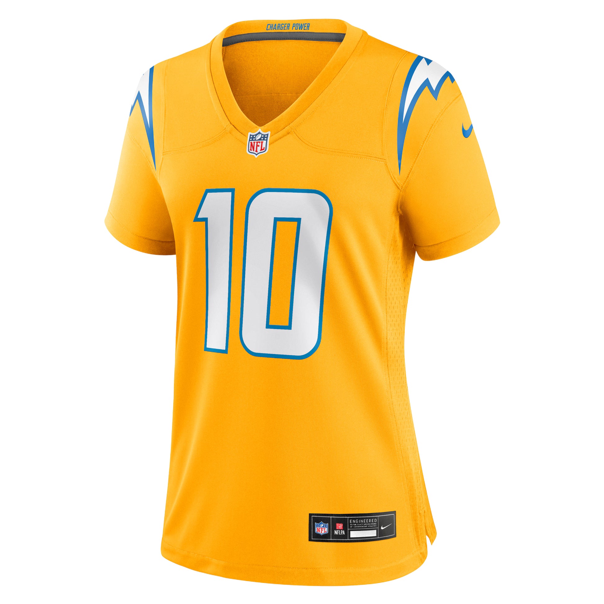 Justin Herbert Los Angeles Chargers Nike Women's Alternate Charger Power Game Jersey - Gold
