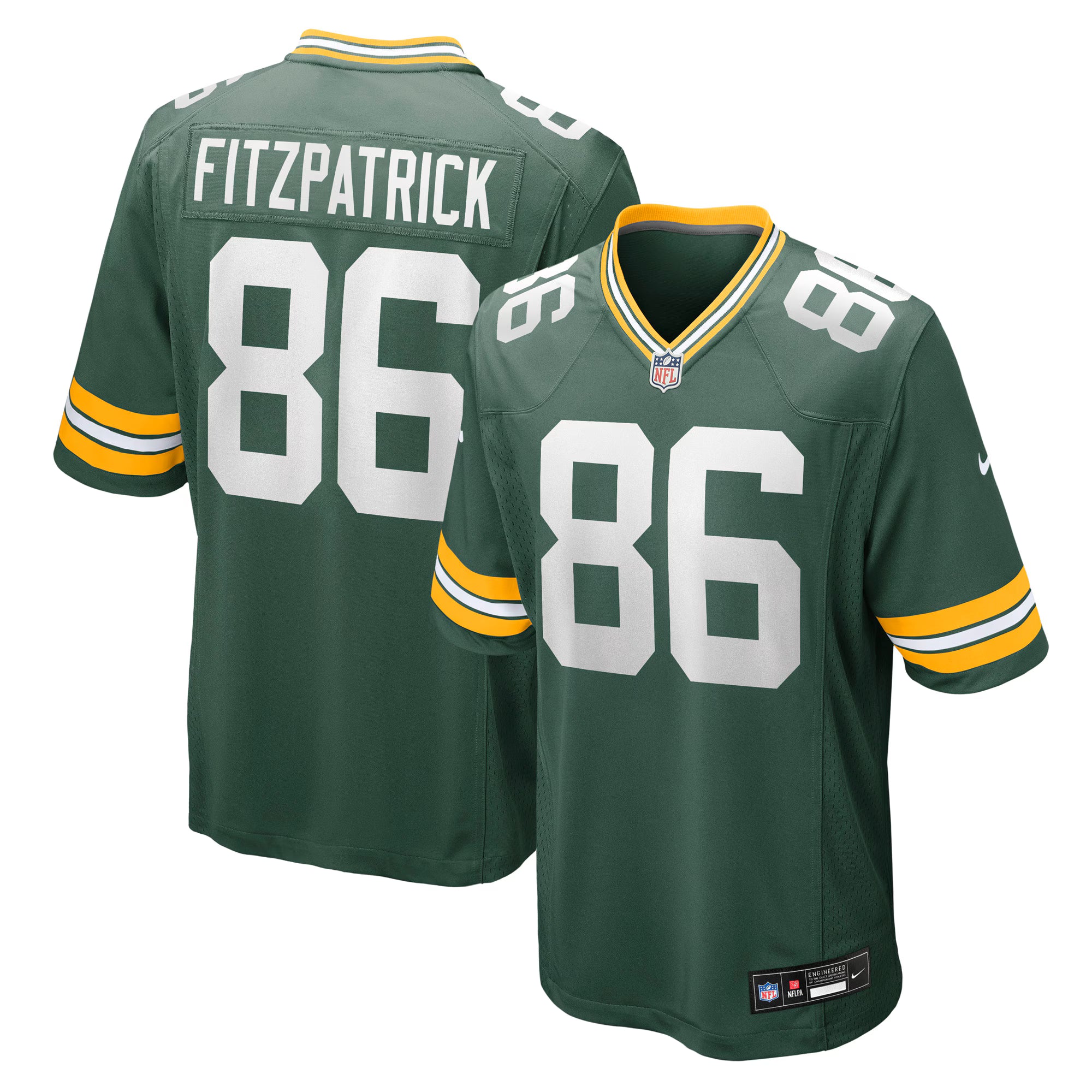 John FitzPatrick Green Bay Packers Nike Team Game Jersey -  Green