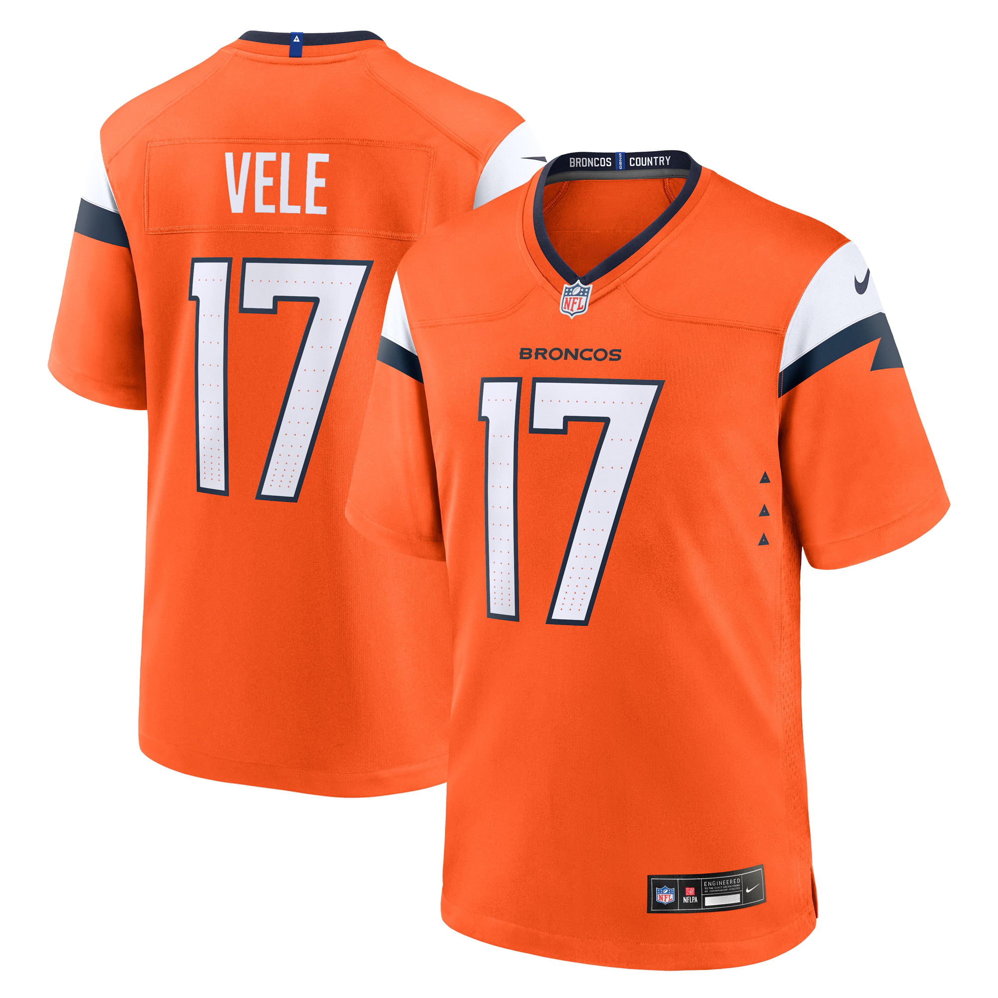 Devaughn Vele Denver Broncos Nike Team Game Jersey -  Orange
