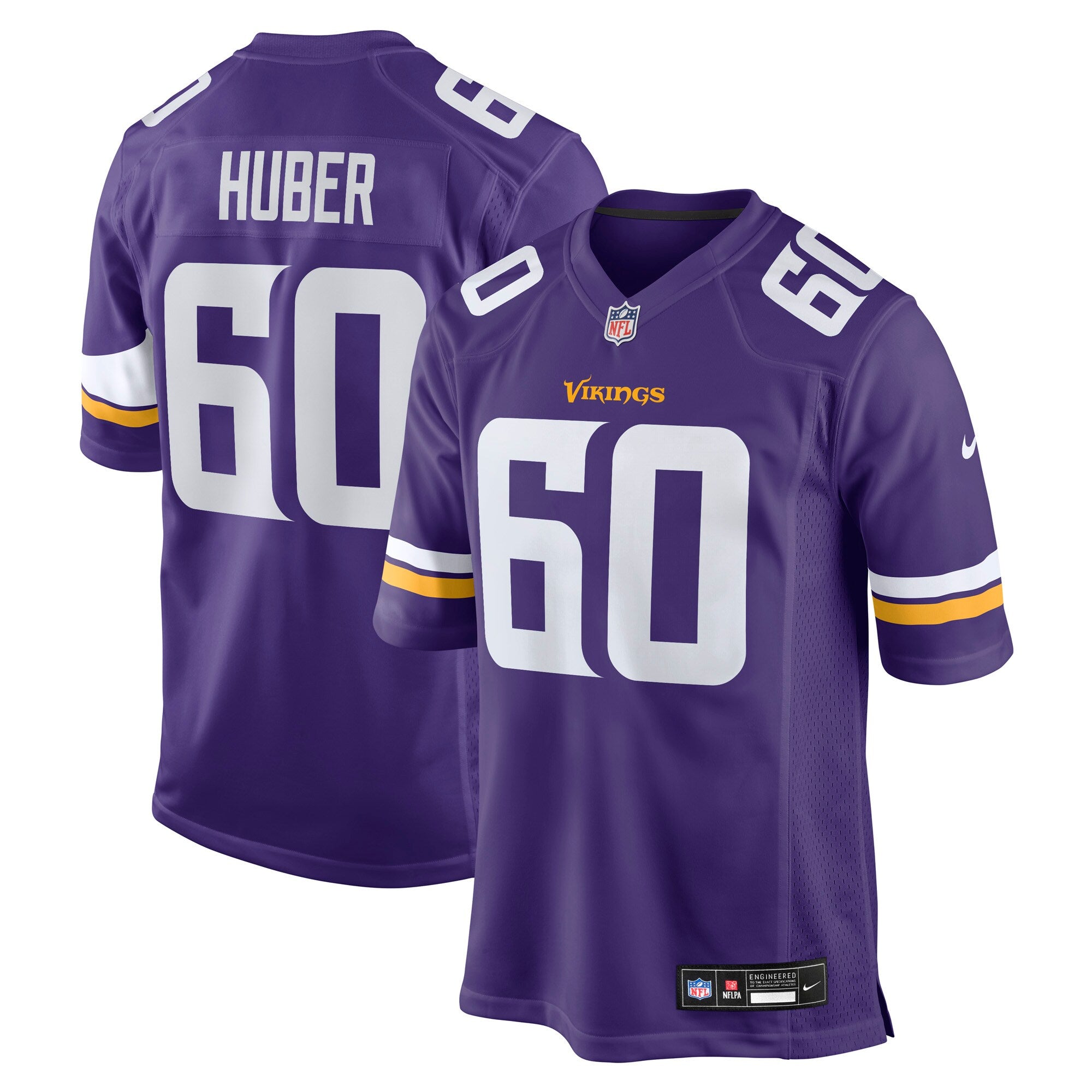 Joe Huber Minnesota Vikings Nike Team Game Jersey -  Purple