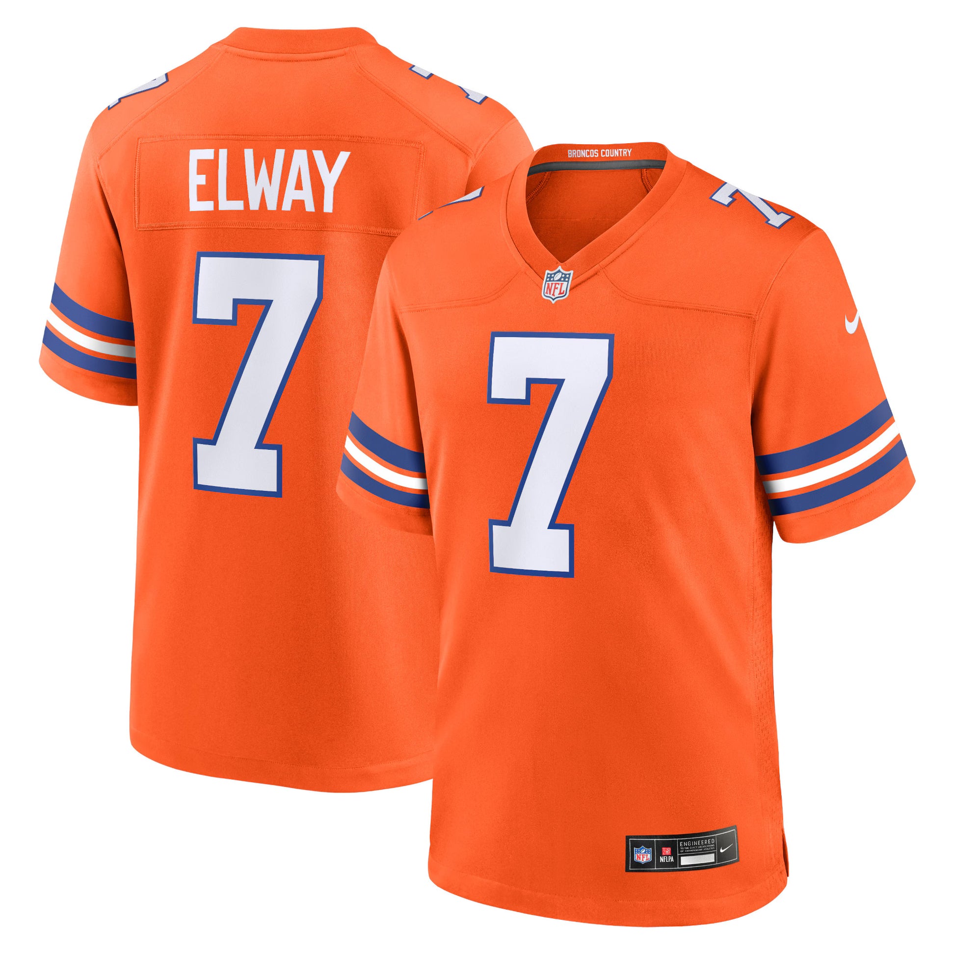 John Elway Denver Broncos Nike Mile High Collection 1977 Throwback Retired Player Game Jersey - Orange