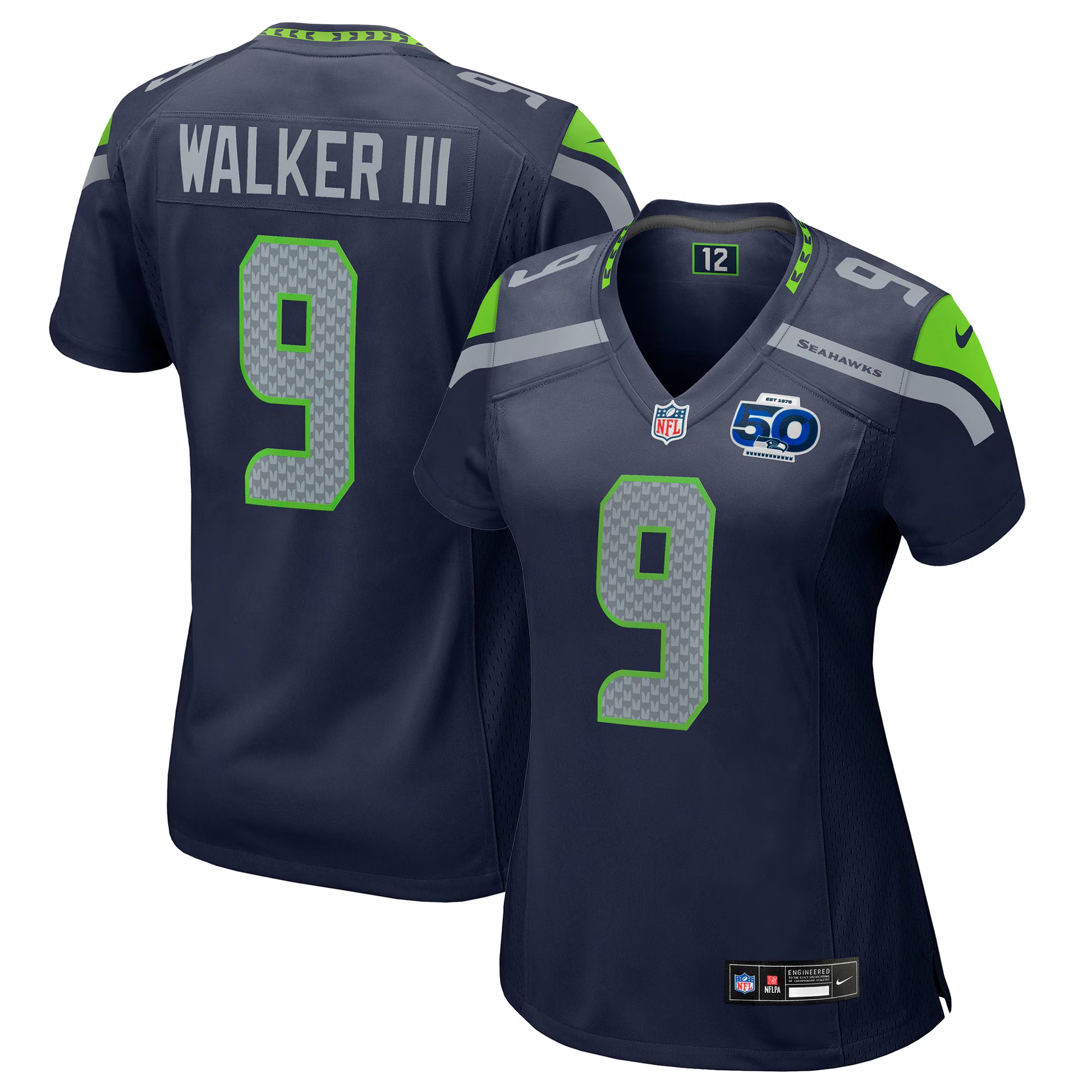 Kenneth Walker III Seattle Seahawks Nike Women's 50th Season Game Jersey - College Navy