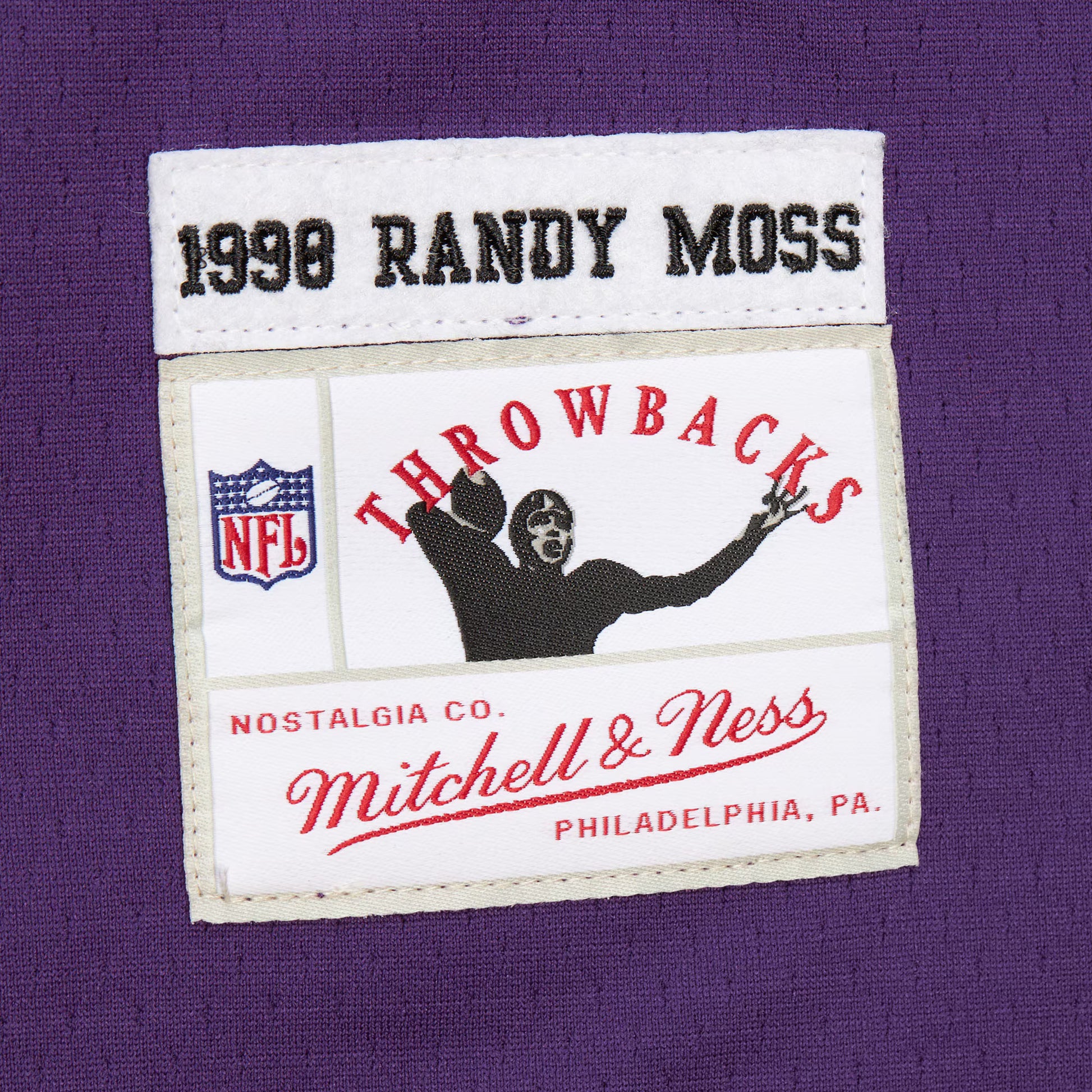 Randy Moss Minnesota Vikings Mitchell &amp; Ness Player Name &amp; Number Hoodie Legacy Jersey - Purple
