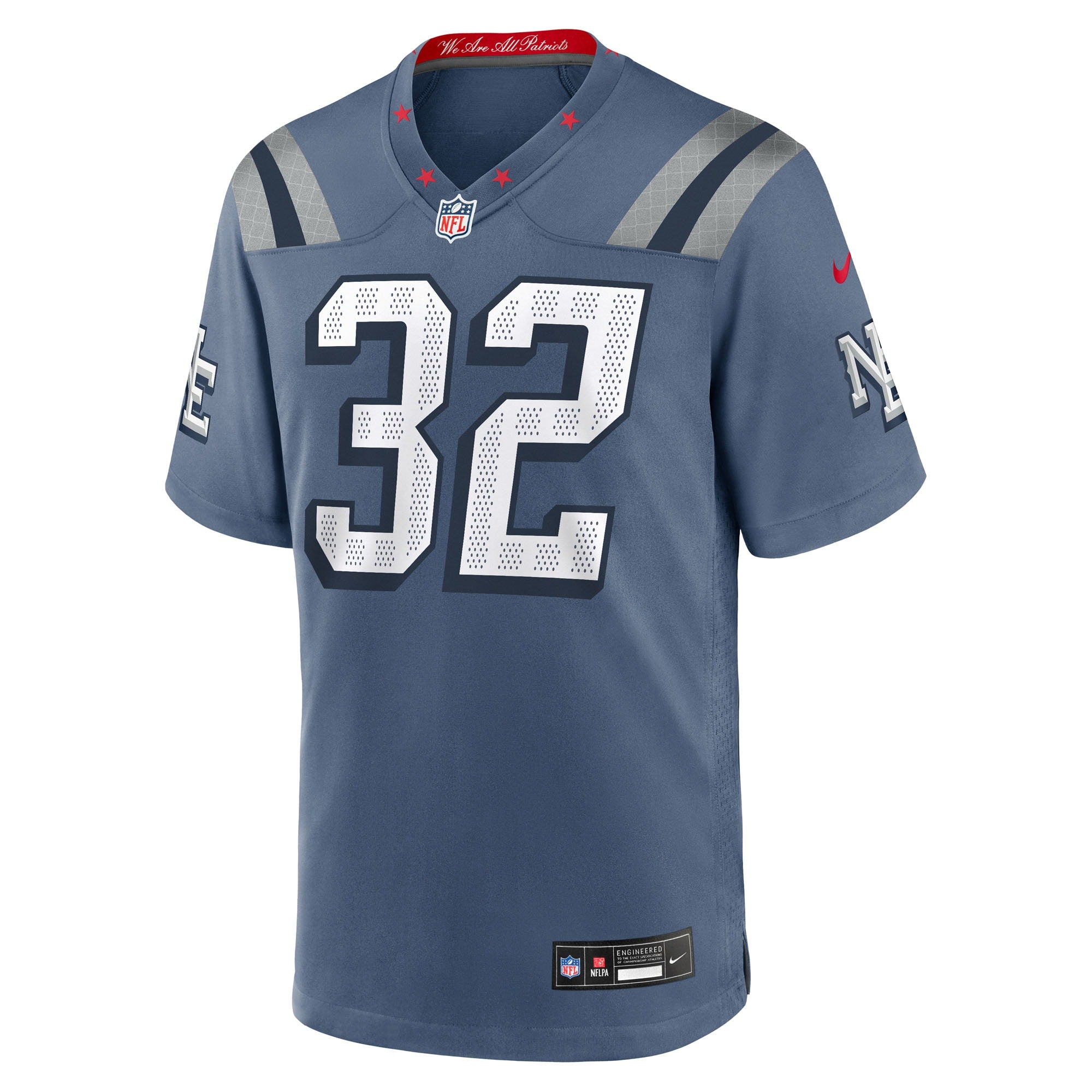 TreVeyon Henderson New England Patriots Nike 2025 Rivalries Collection Game Jersey - Storm Blue