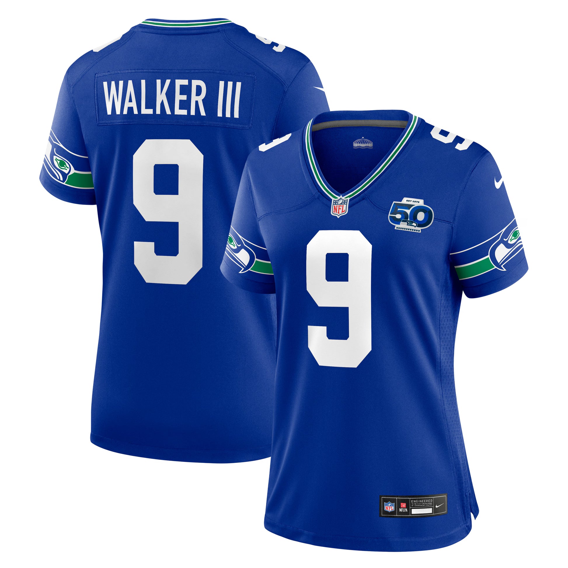 Kenneth Walker III Seattle Seahawks Nike Women's Alternate 2 50th Season Game Jersey - Royal