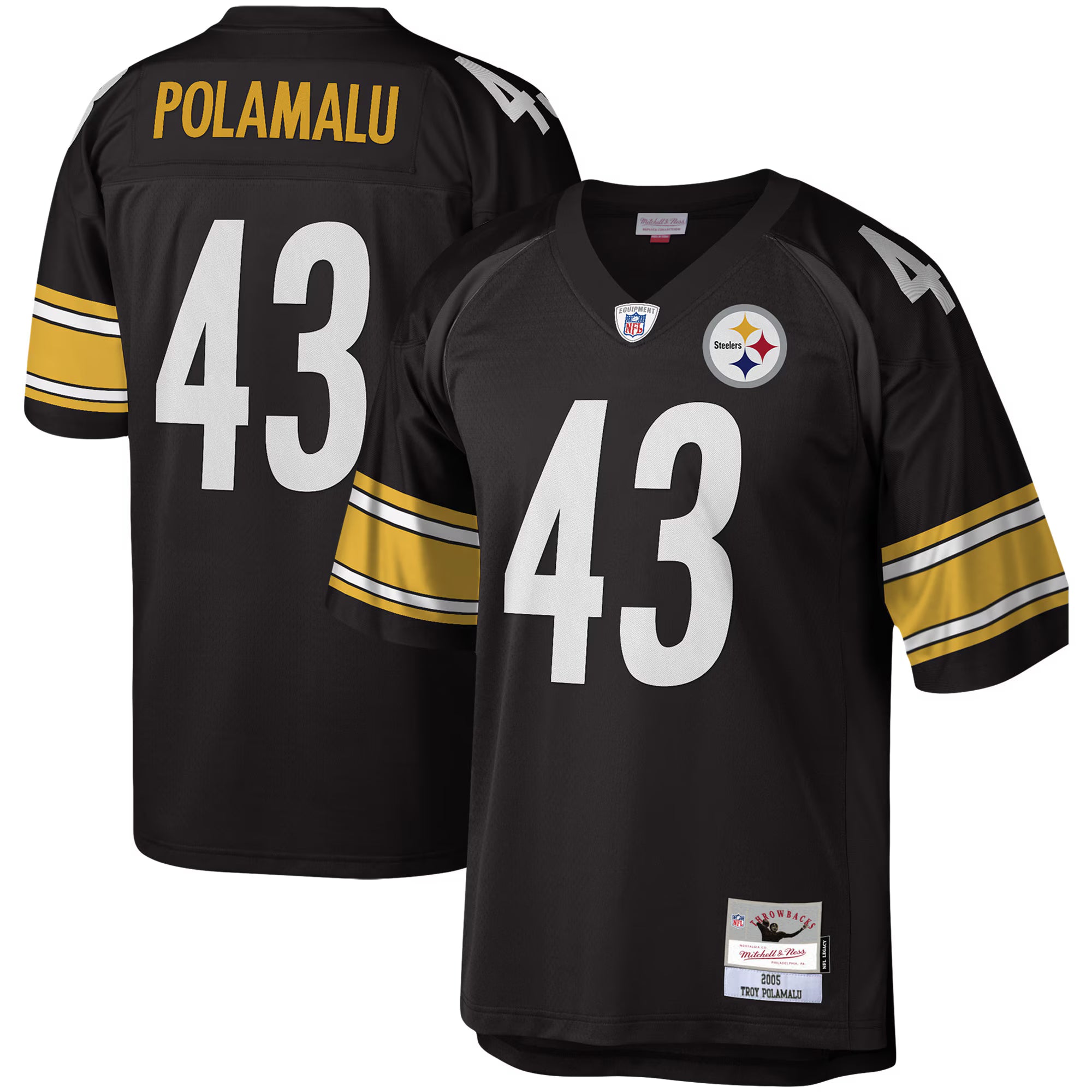 Troy Polamalu Pittsburgh Steelers Mitchell &amp; Ness Legacy Replica Jersey - Black