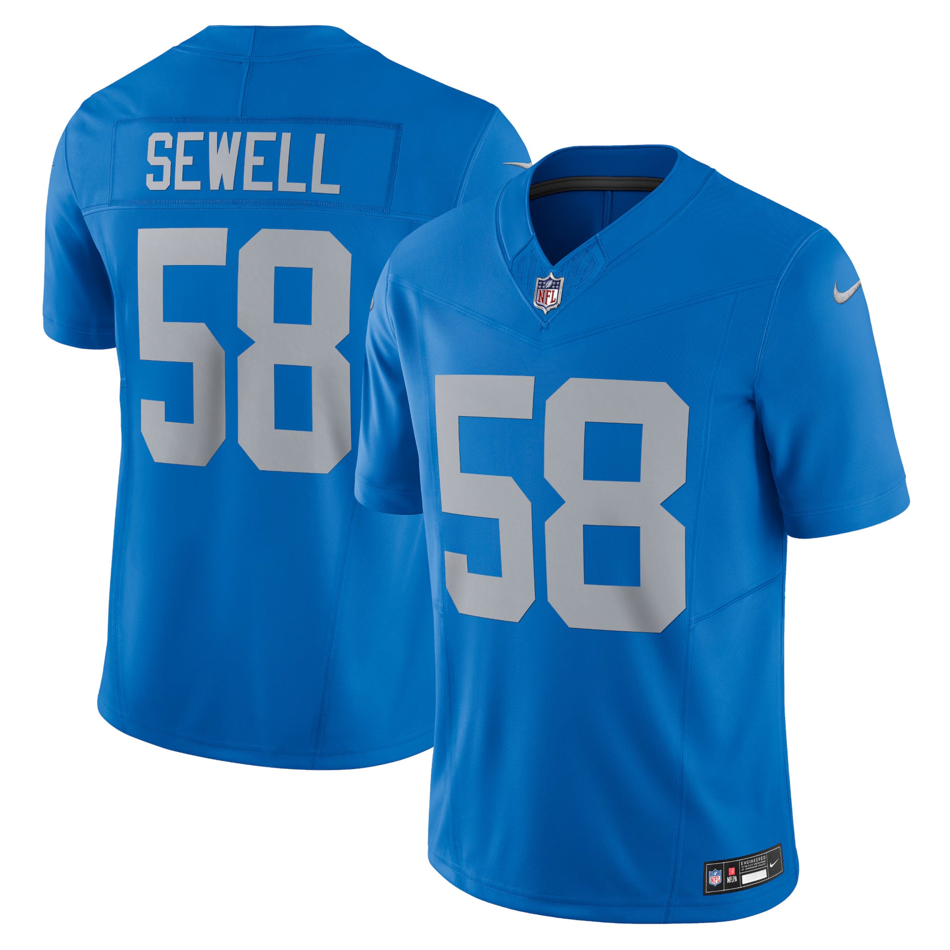 Penei Sewell Detroit Lions Nike Vapor F.U.S.E. Alternate Limited Jersey - Blue