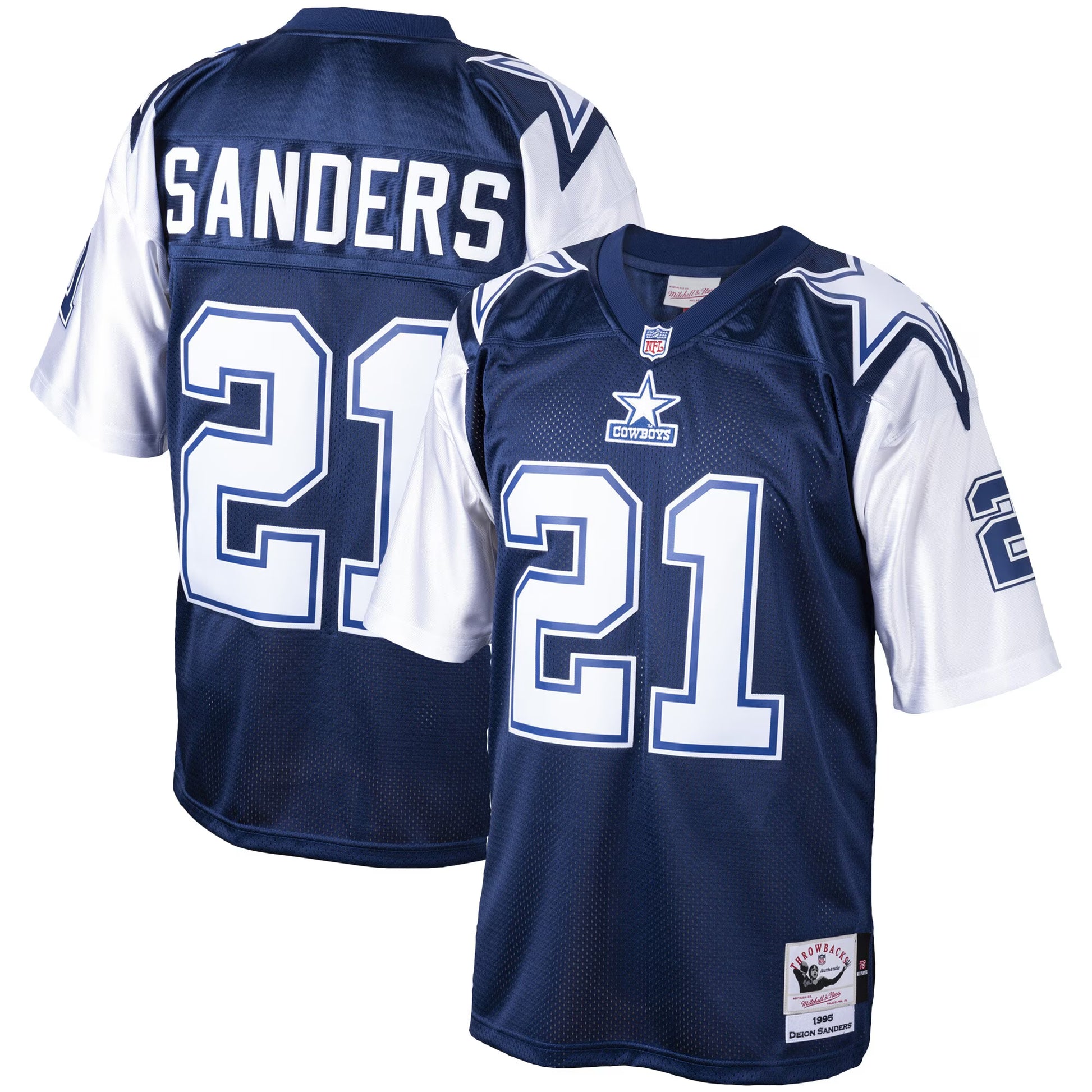 Deion Sanders Dallas Cowboys Mitchell &amp; Ness Big &amp; Tall 1995 Retired Player Replica Jersey - Navy