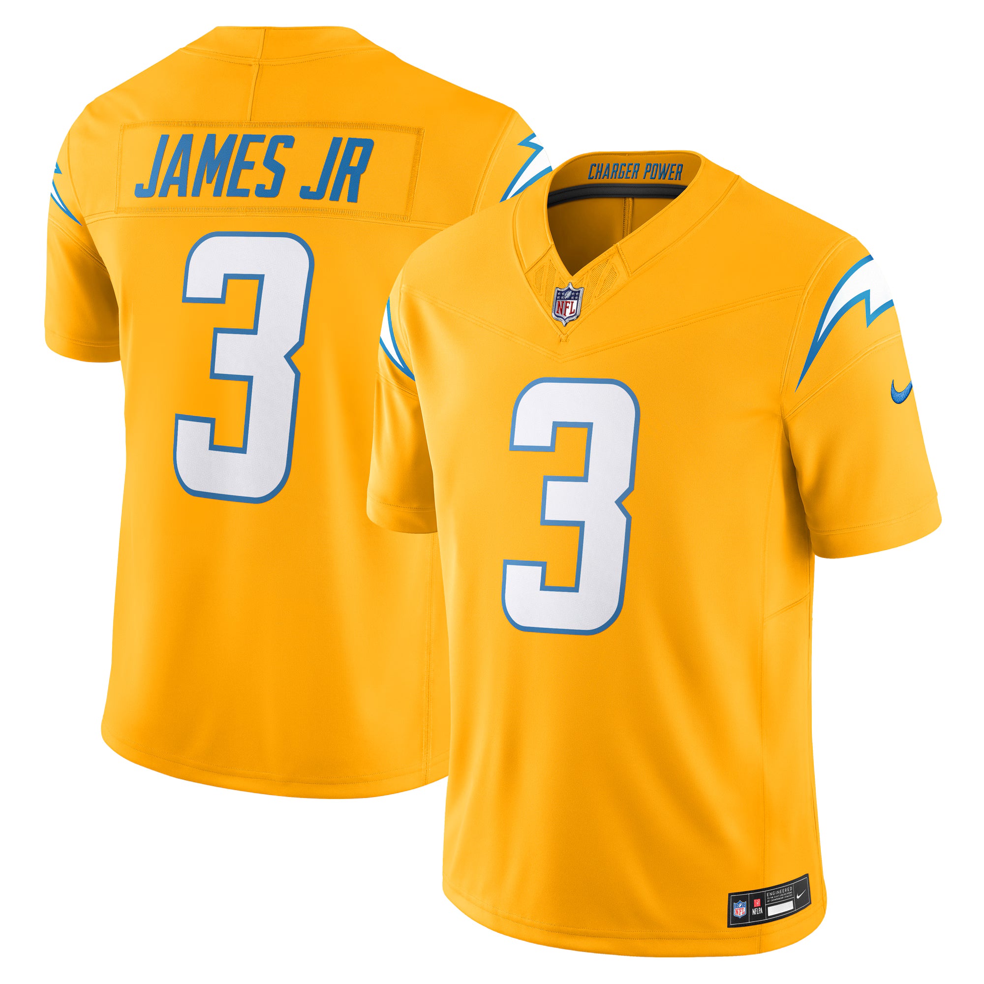 Derwin James Jr. Los Angeles Chargers Nike Alternate Charger Power Vapor F.U.S.E. Limited Jersey - Gold