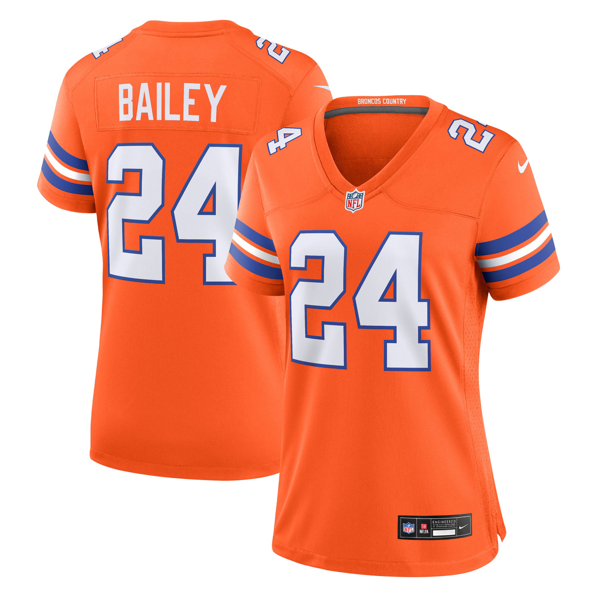 Champ Bailey Denver Broncos Nike Women's Mile High Collection 1977 Throwback Retired Player Game Jersey - Orange