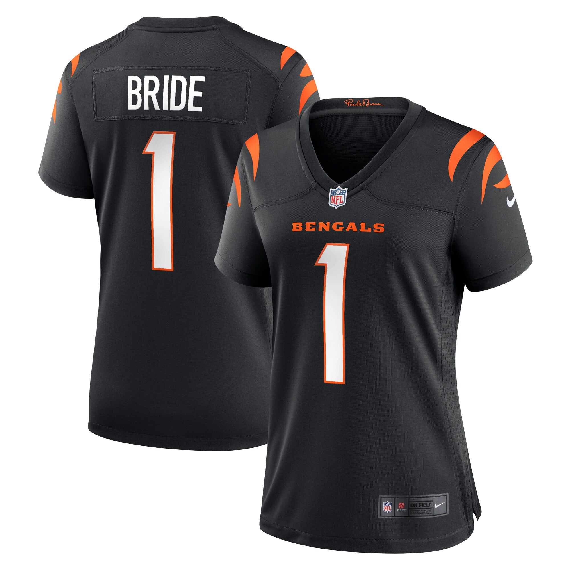 Number 1 Bride Cincinnati Bengals Nike Women's Game Jersey - Black