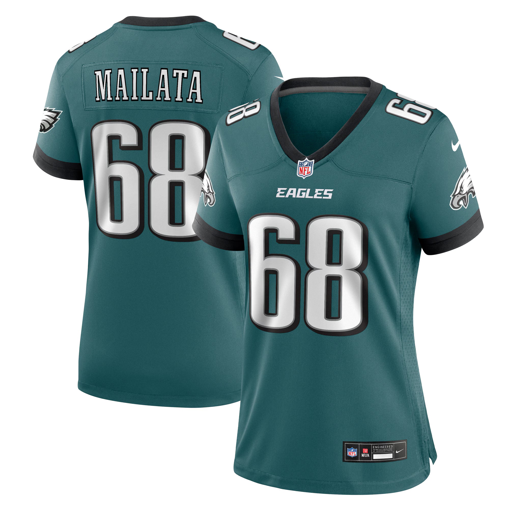 Jordan Mailata Philadelphia Eagles Nike Women's Team Game Jersey - Midnight Green