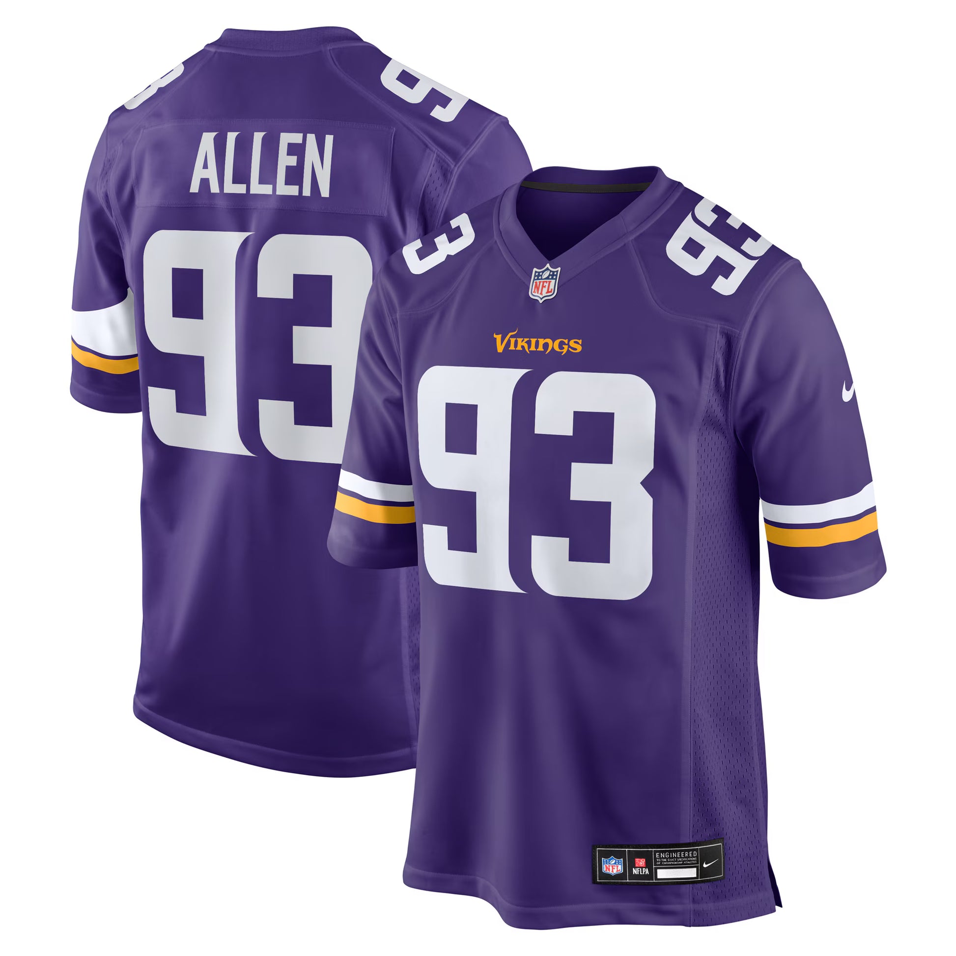 Jonathan Allen Minnesota Vikings Nike Team Game Jersey -  Purple