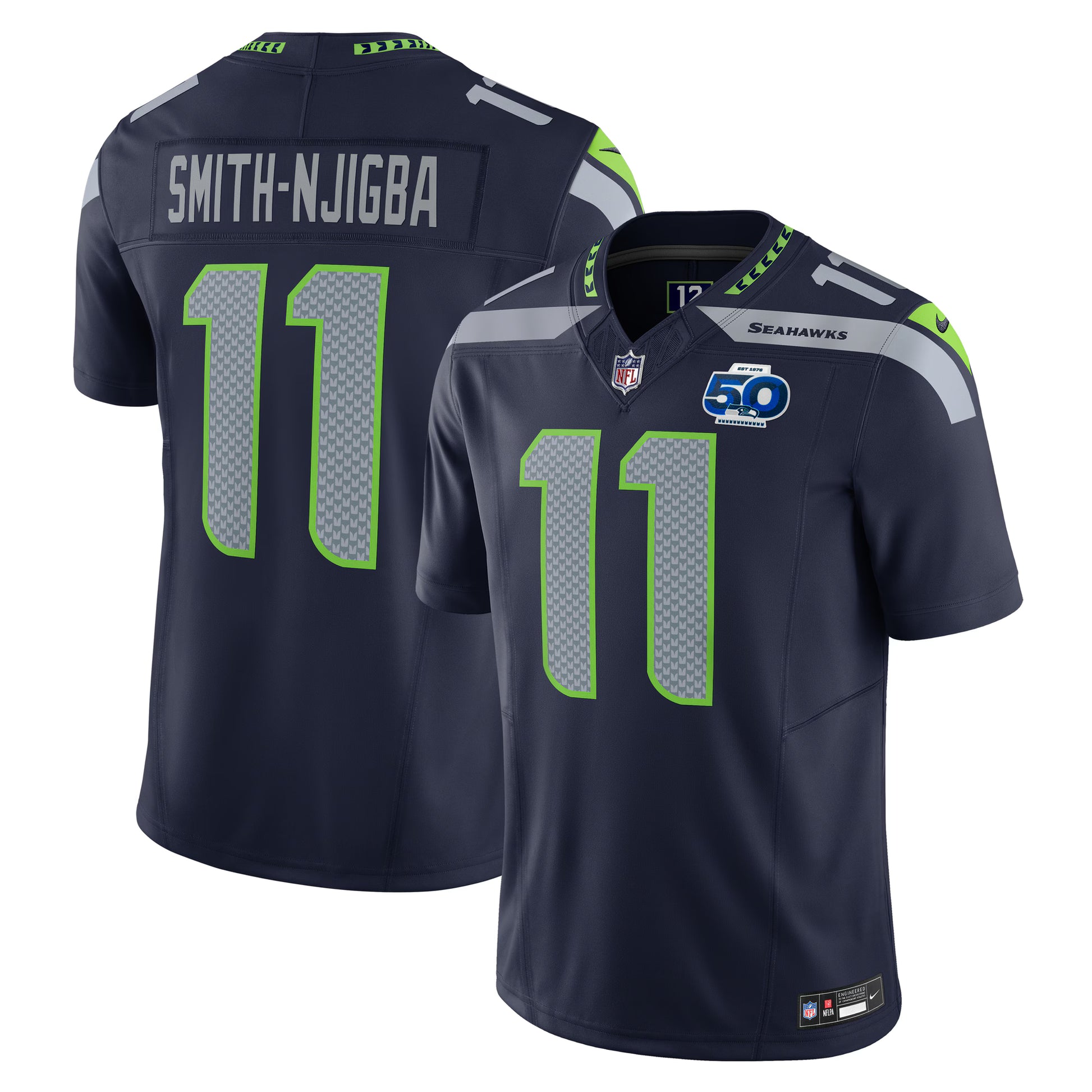 Jaxon Smith-Njigba Seattle Seahawks Nike Team 50th Season Vapor F.U.S.E. Limited Jersey - College Navy