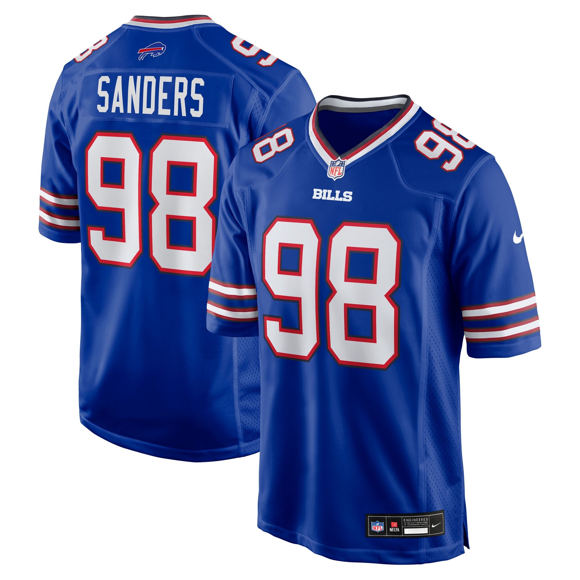 T.J. Sanders Buffalo Bills Nike Team Game Jersey -  Royal