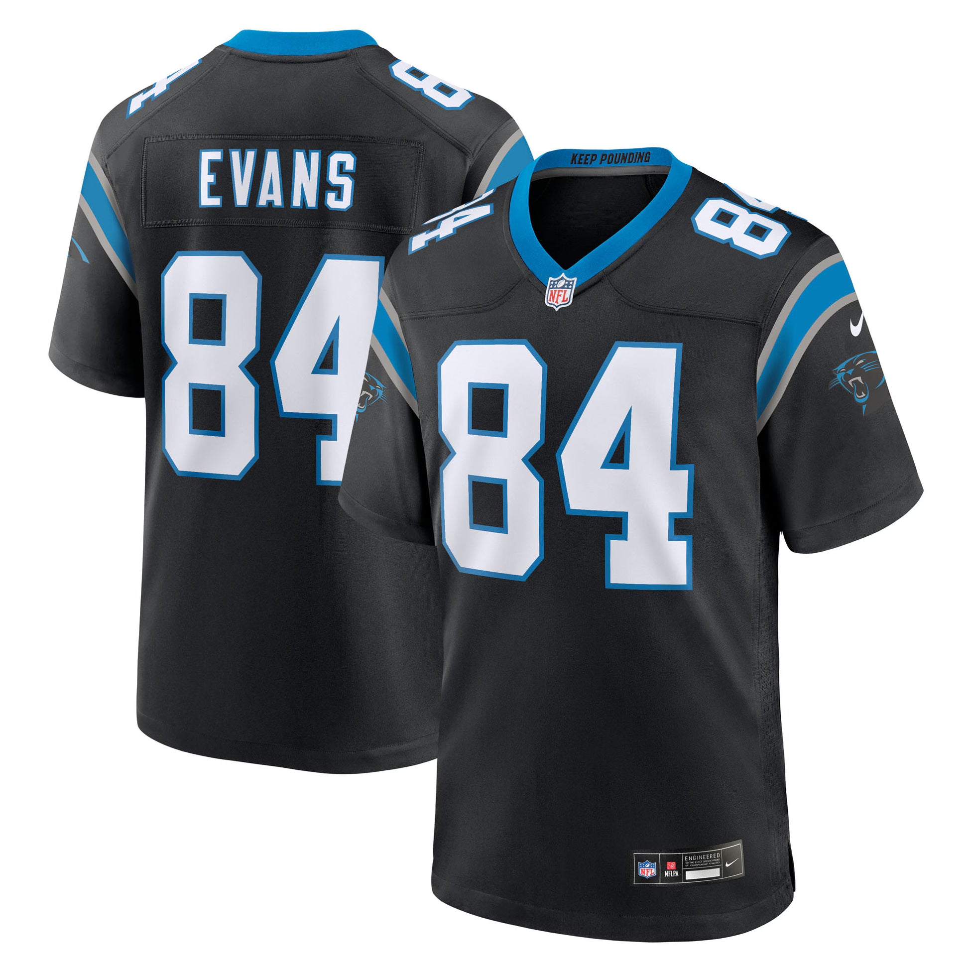 Mitchell Evans Carolina Panthers Nike Team Game Jersey -  Black