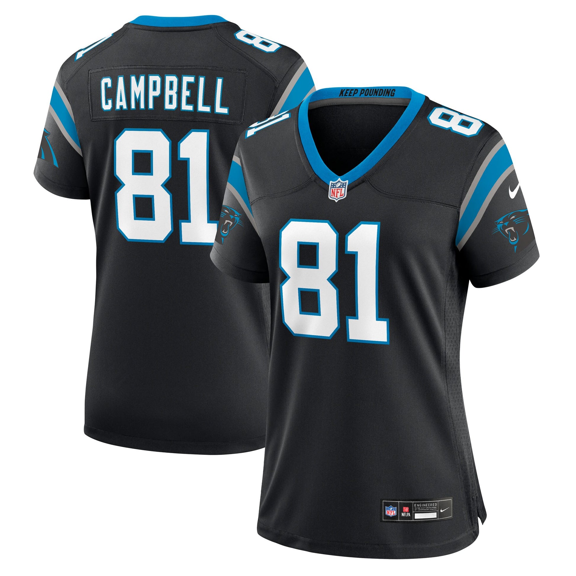 Dalevon Campbell Carolina Panthers Nike Women's Team Game Jersey -  Black