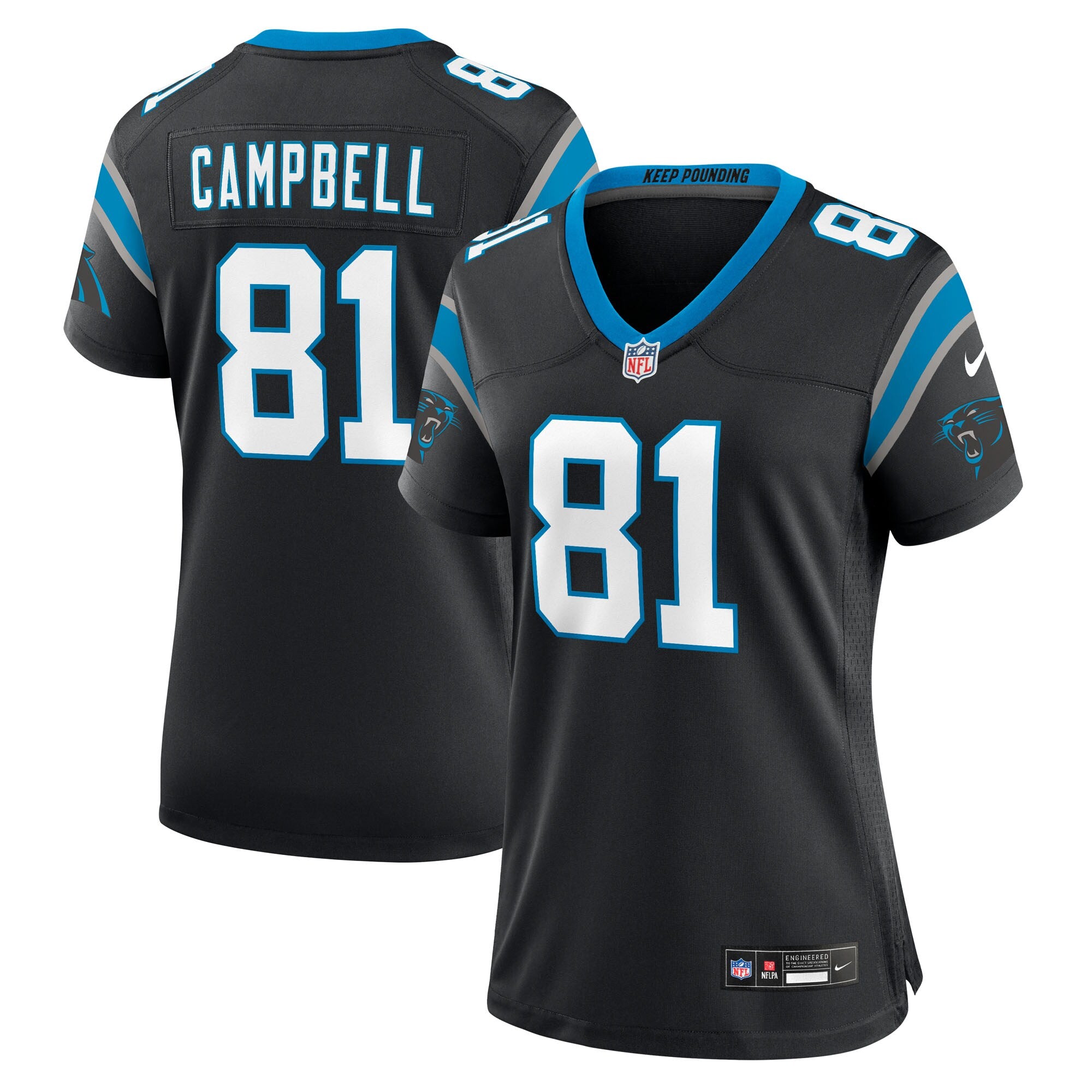 Dalevon Campbell Carolina Panthers Nike Women's Team Game Jersey -  Black