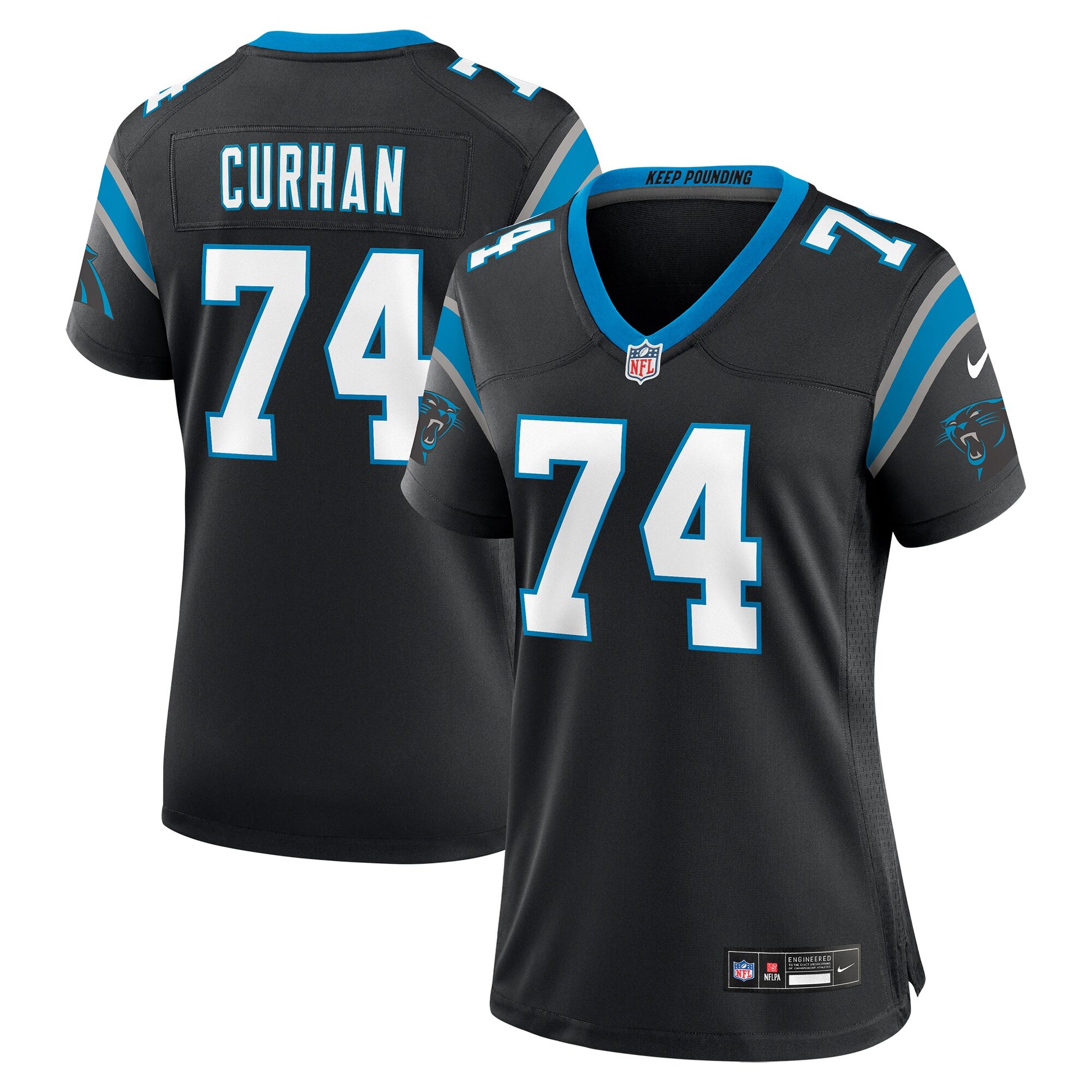Jake Curhan Carolina Panthers Nike Women's Team Game Jersey -  Black