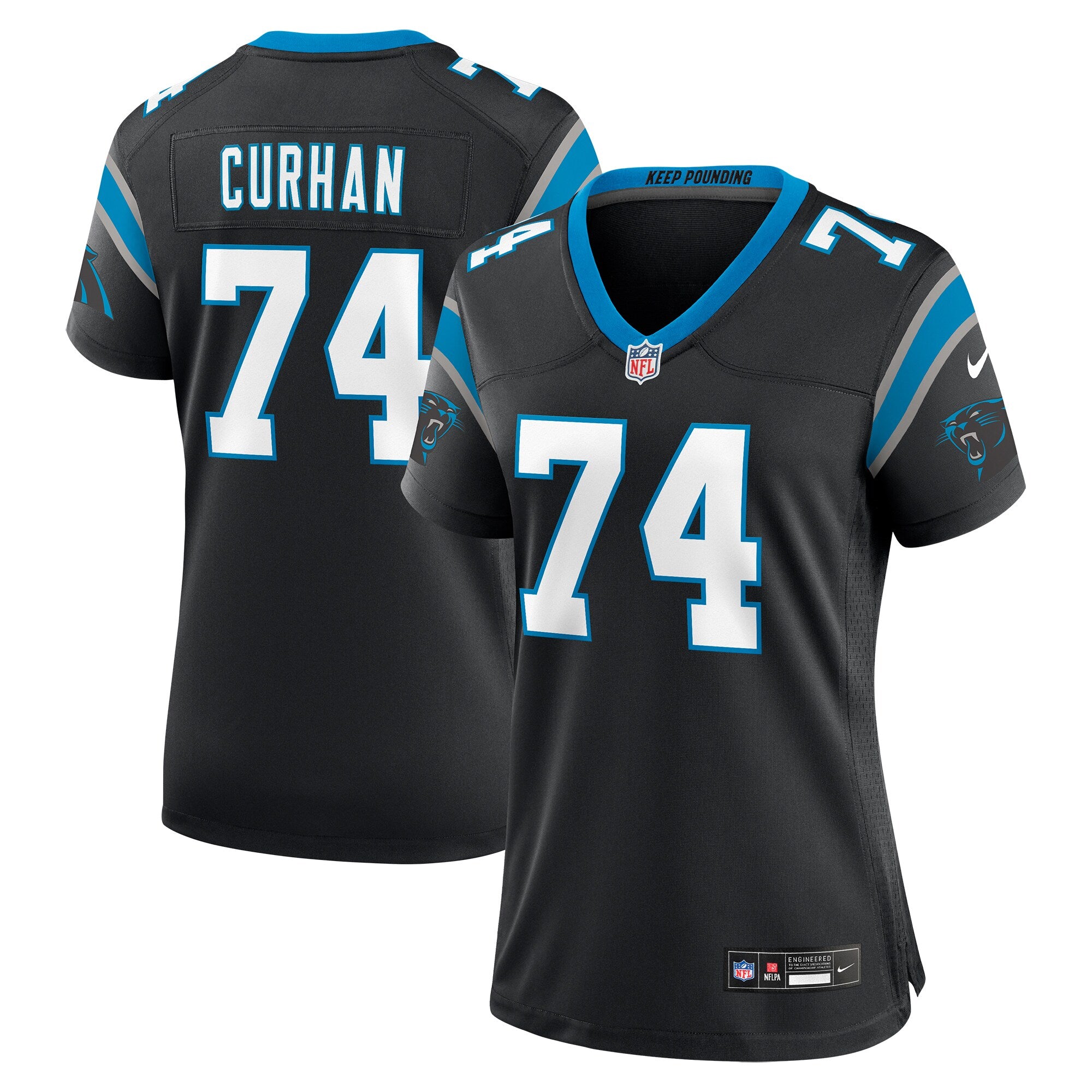 Jake Curhan Carolina Panthers Nike Women's Team Game Jersey -  Black