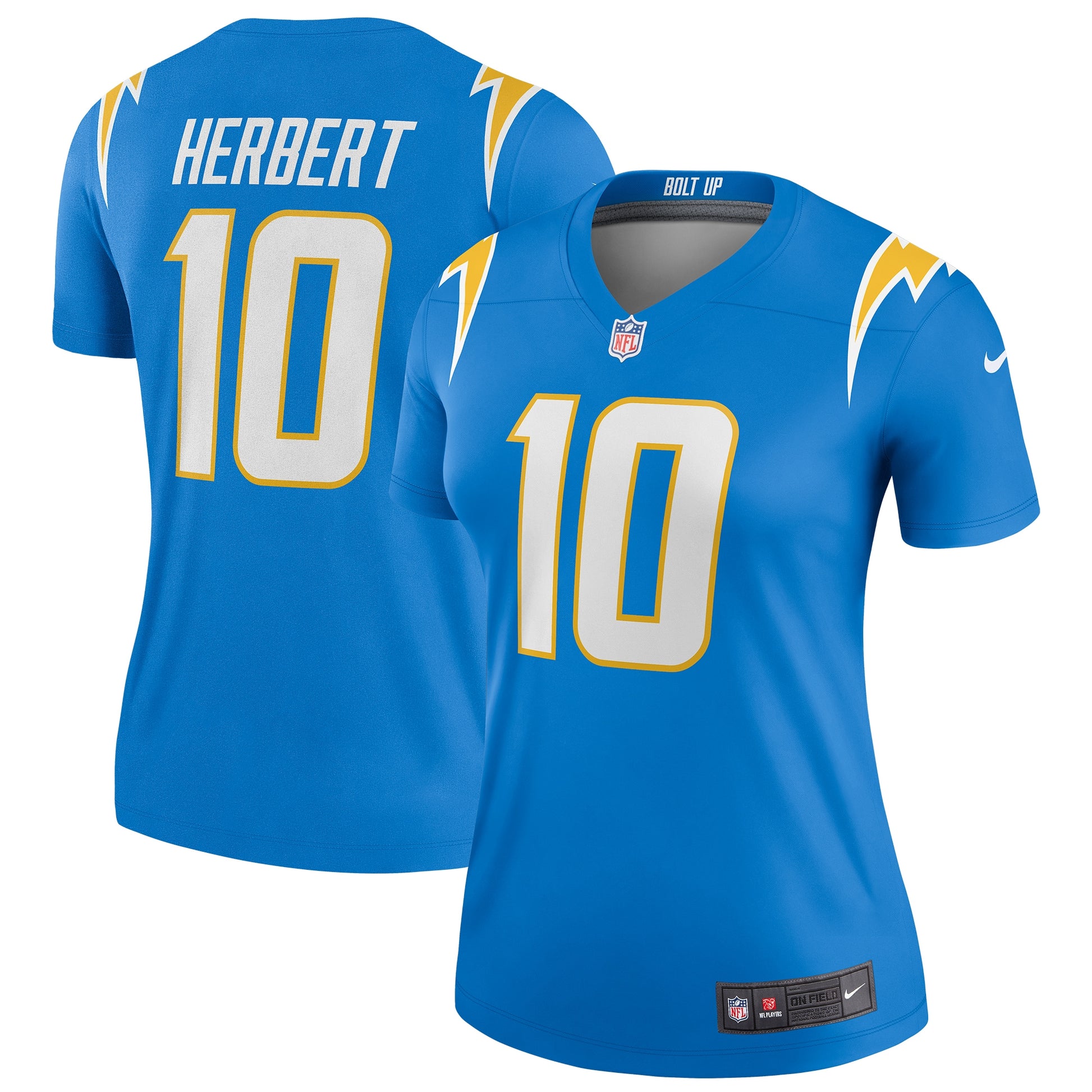 Justin Herbert Los Angeles Chargers Nike Women's Legend Player Performance Top -  Powder Blue