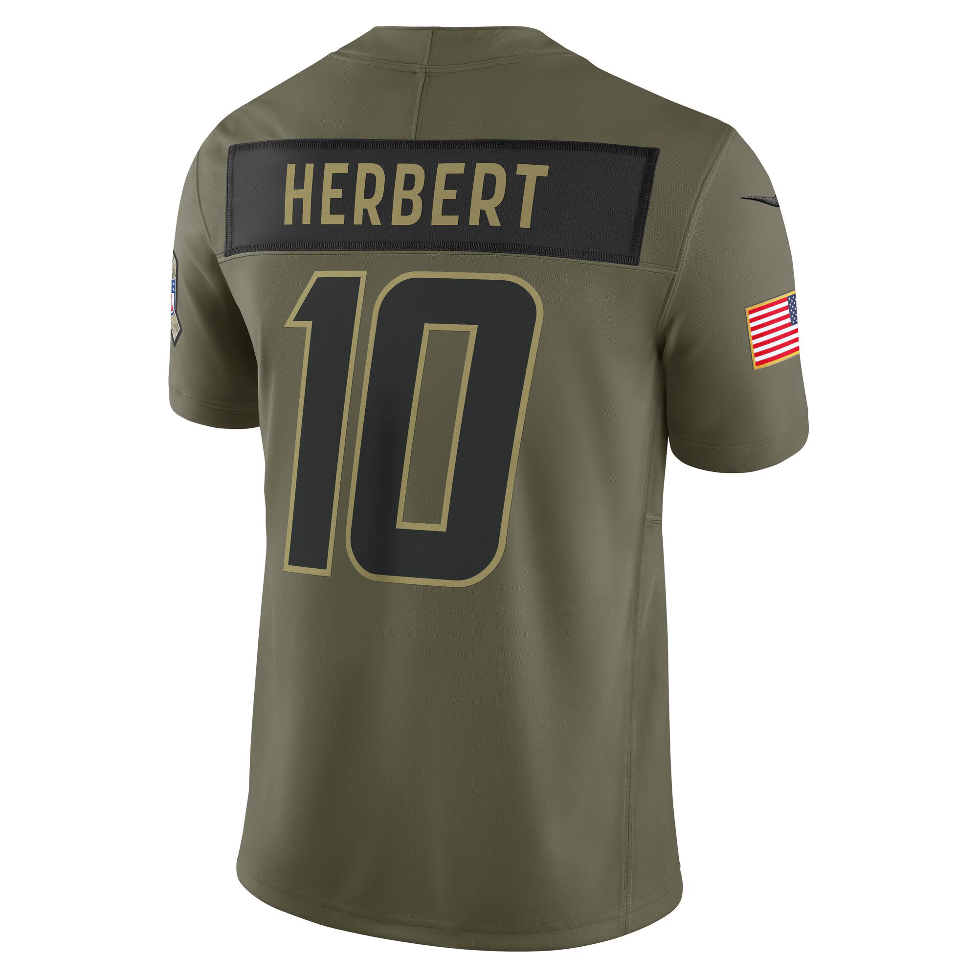 Justin Herbert Los Angeles Chargers Nike 2025 Salute to Service Limited Jersey - Olive