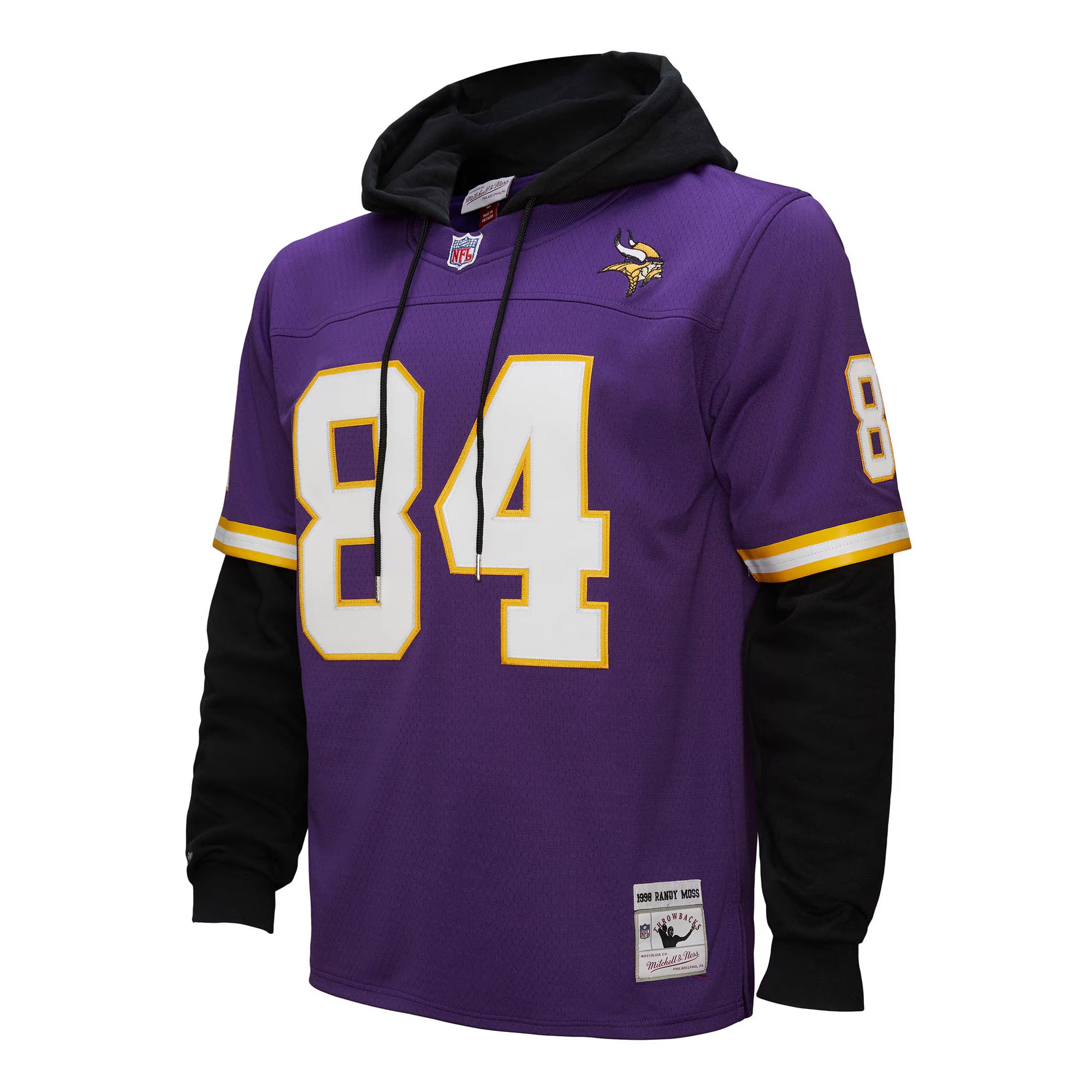 Randy Moss Minnesota Vikings Mitchell &amp; Ness Player Name &amp; Number Hoodie Legacy Jersey - Purple