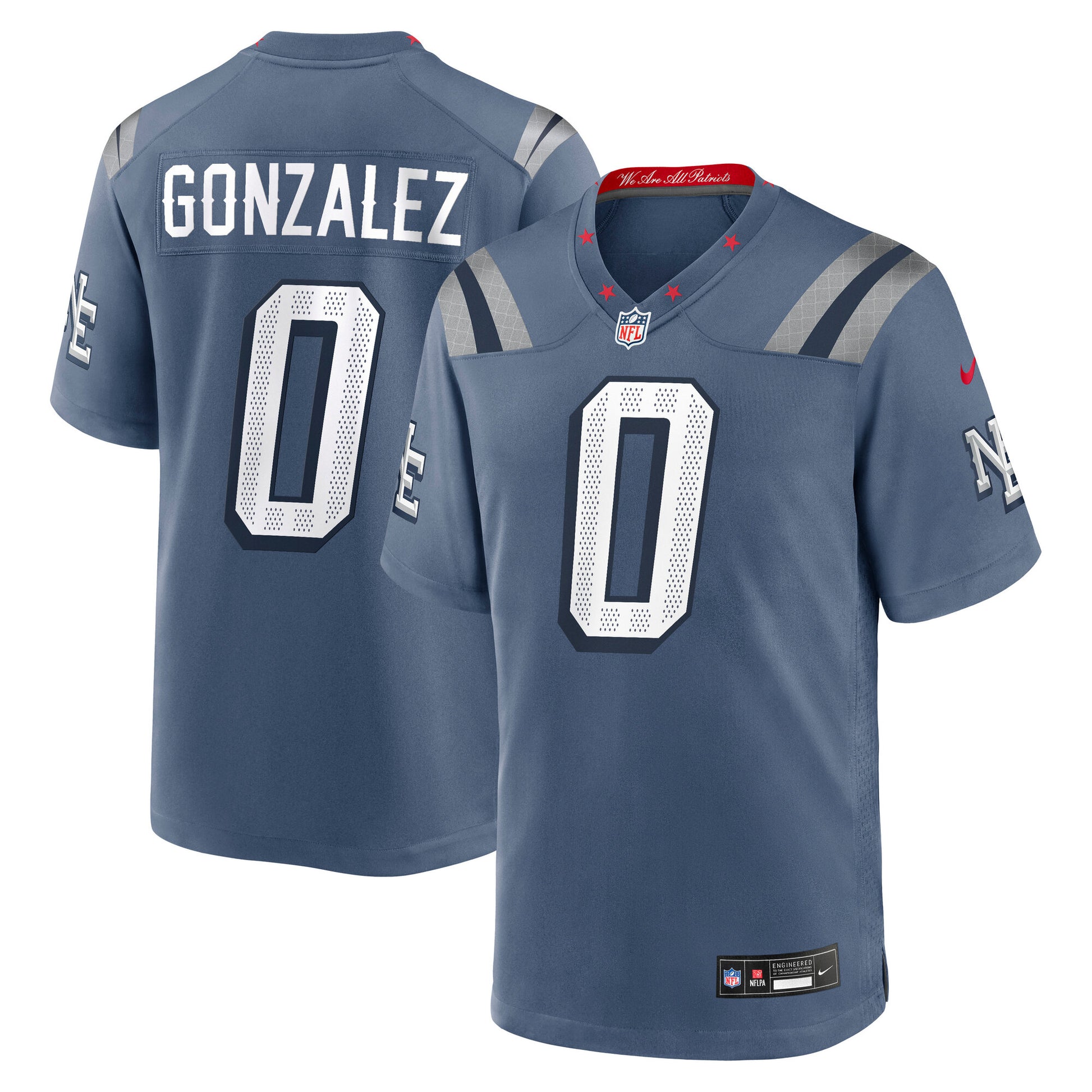 Christian Gonzalez New England Patriots Nike 2025 Rivalries Collection Game Jersey - Storm Blue