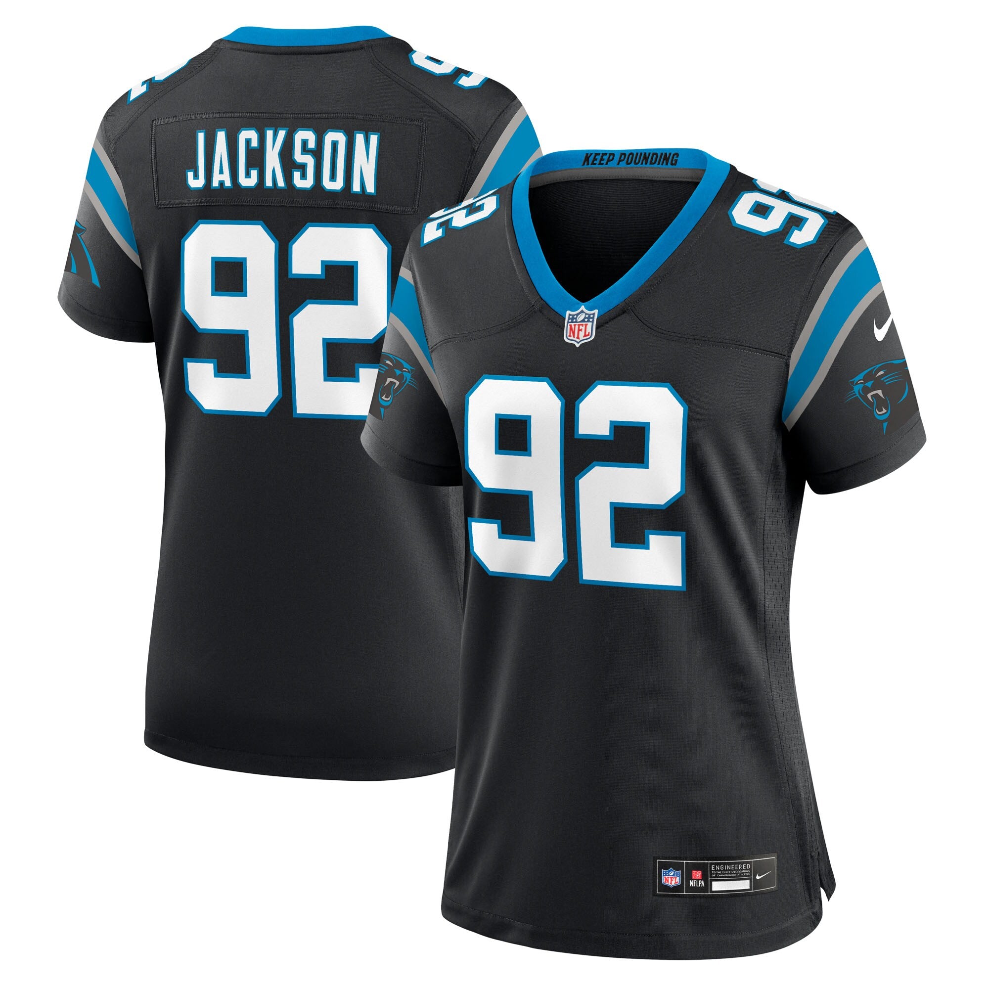 Cam Jackson Carolina Panthers Nike Women's Team Game Jersey -  Black