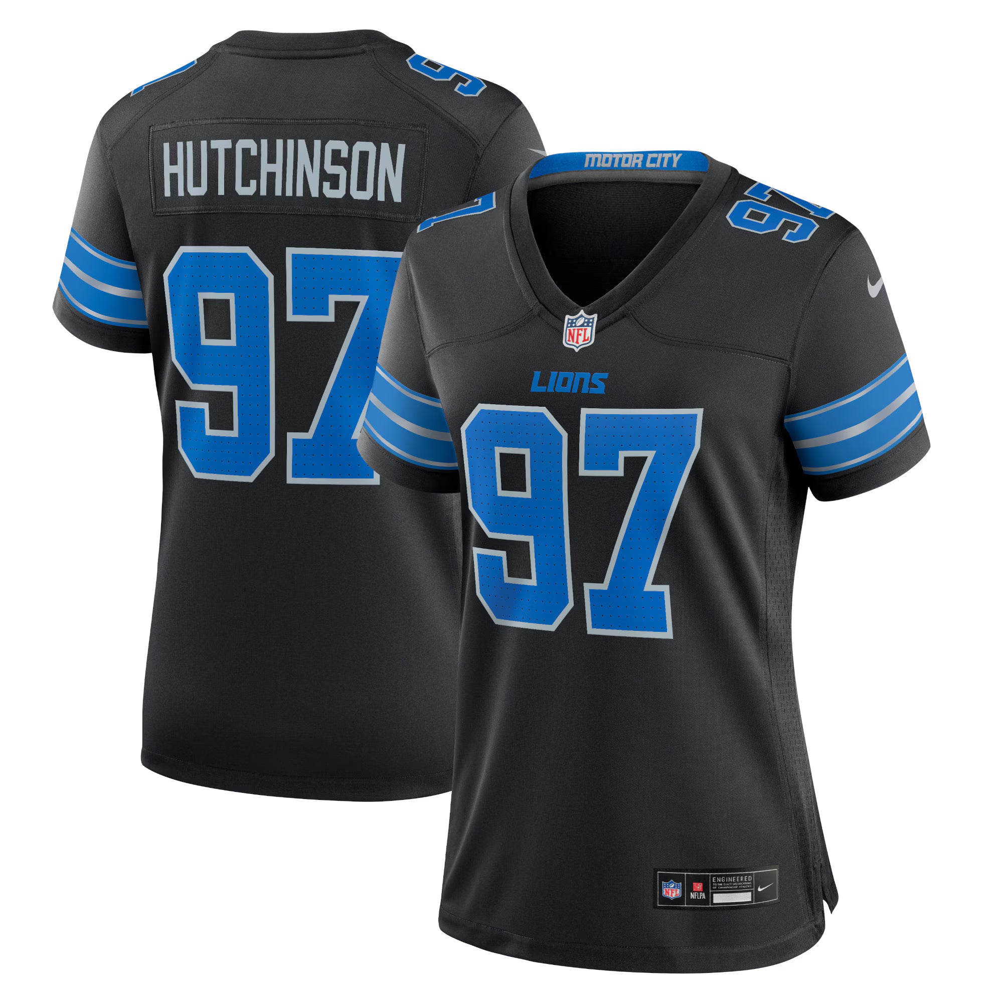 Aidan Hutchinson Detroit Lions Nike Women's 2nd Alternate Game Jersey - Black