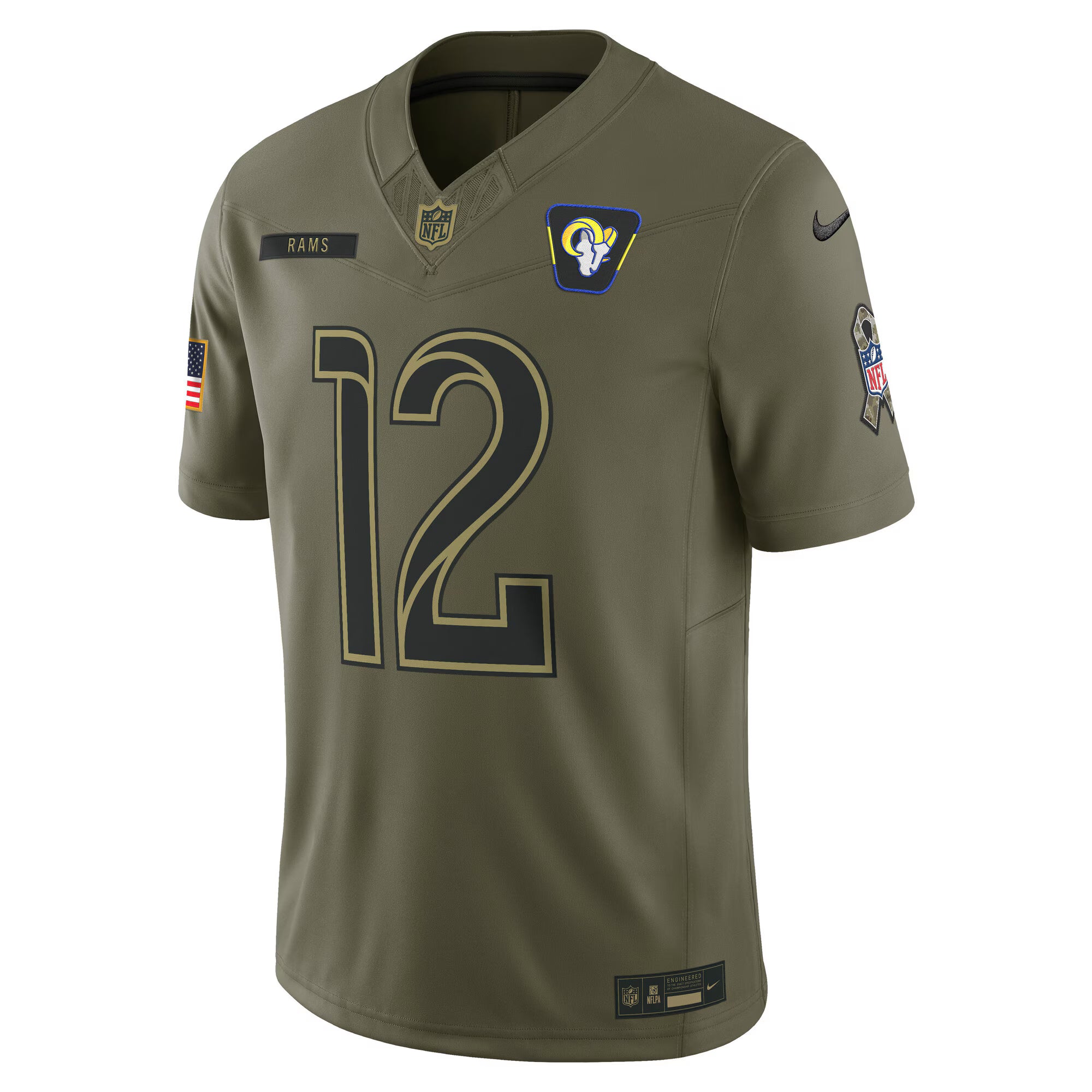 Puka Nacua Los Angeles Rams Nike 2025 Salute to Service Limited Jersey - Olive