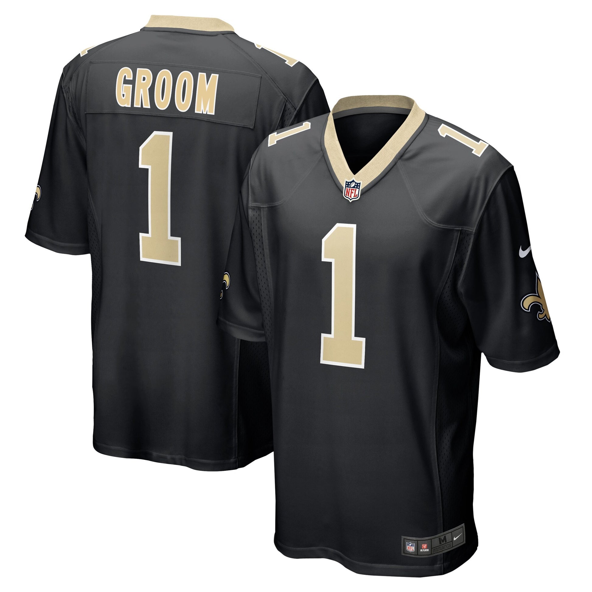 Number 1 Groom New Orleans Saints Nike Game Jersey - Black