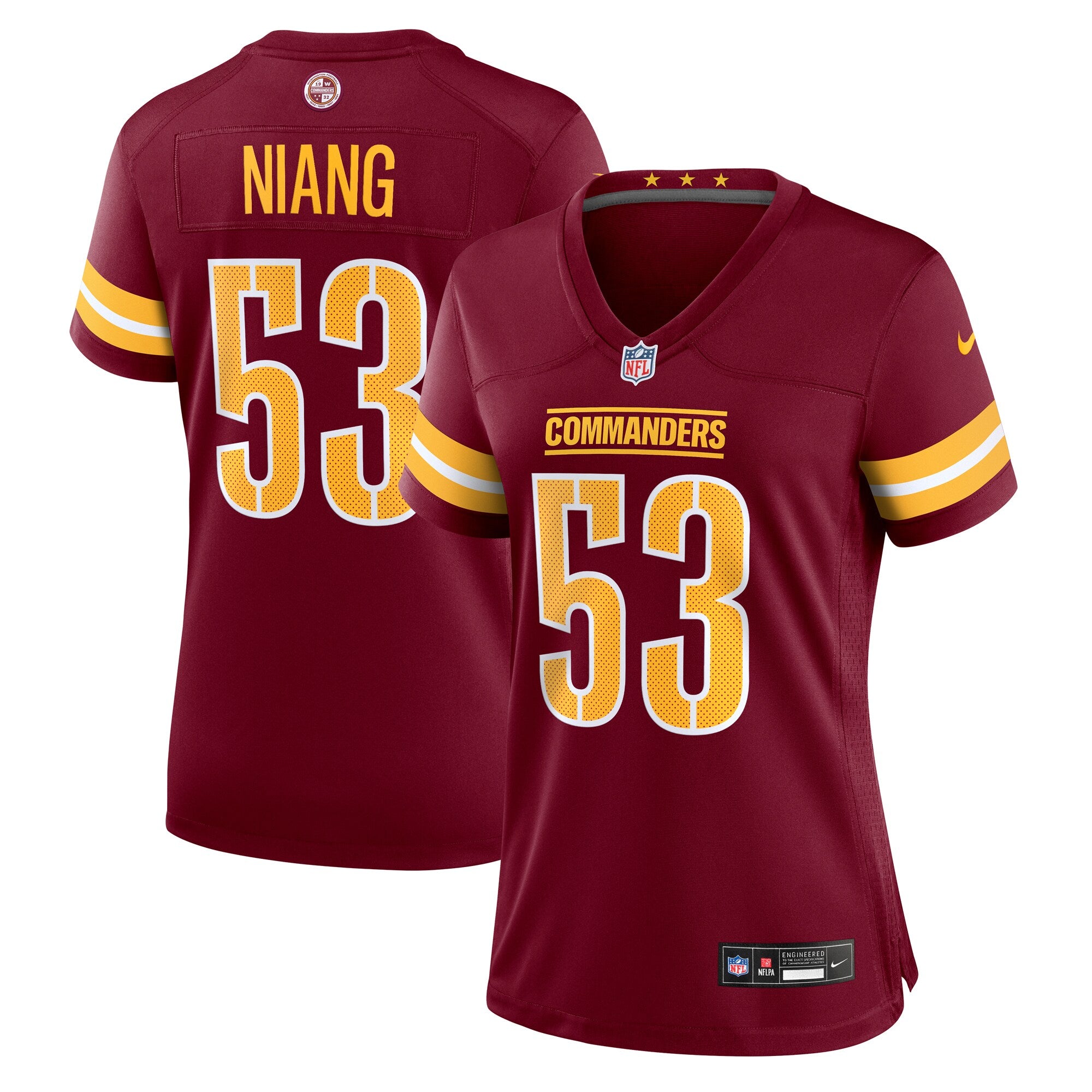 Lucas Niang Washington Commanders Nike Women's Team Game Jersey -  Burgundy