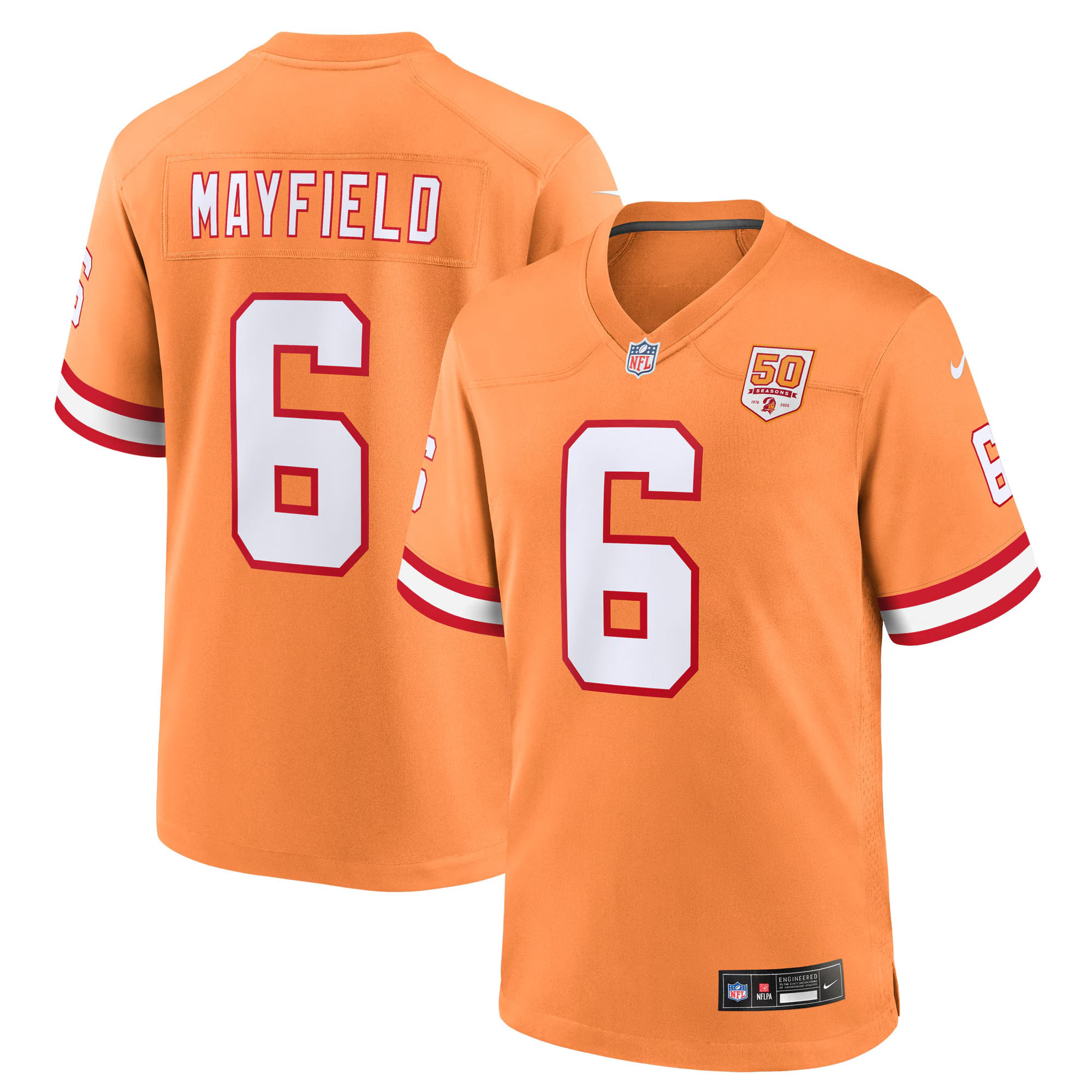 Baker Mayfield  Tampa Bay Buccaneers Nike 50th Season Game Jersey - Creamsicle